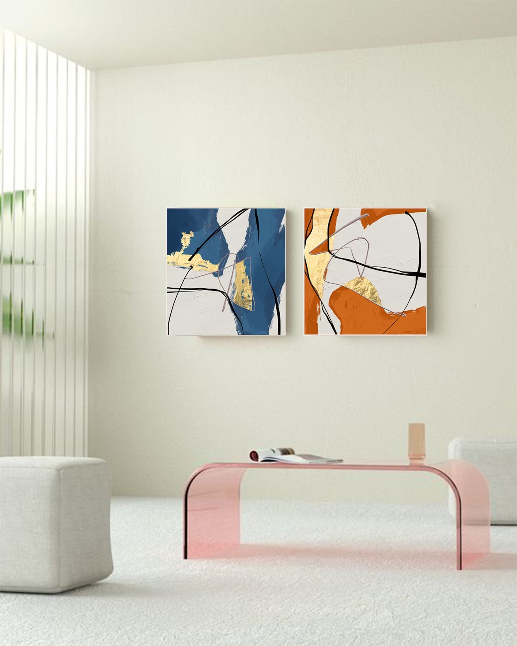 Bold Elegance: Dual Abstract Harmony