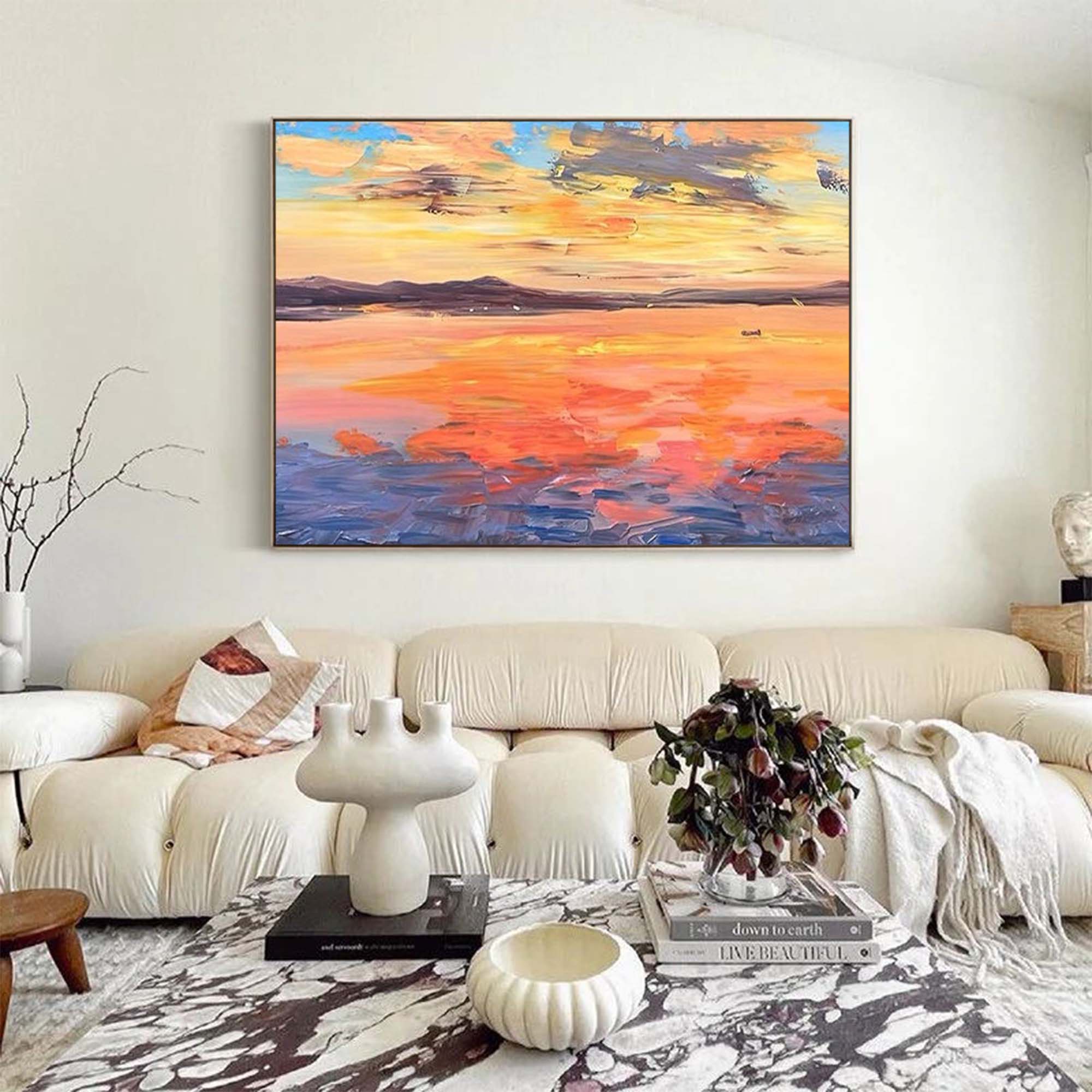 Sunset Glow Abstract Landscape Art