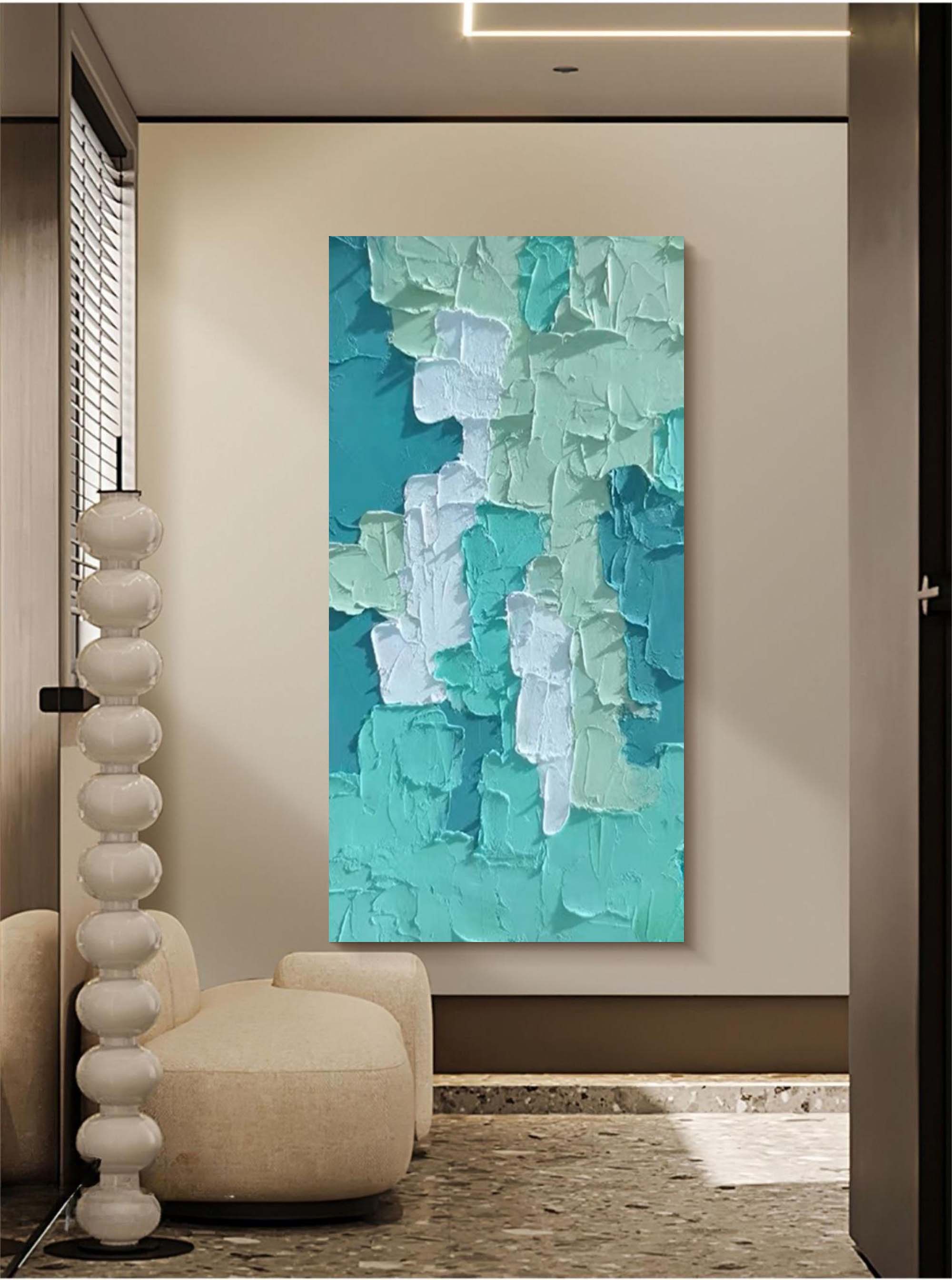 Textured Layers: Abstract Teal Dream