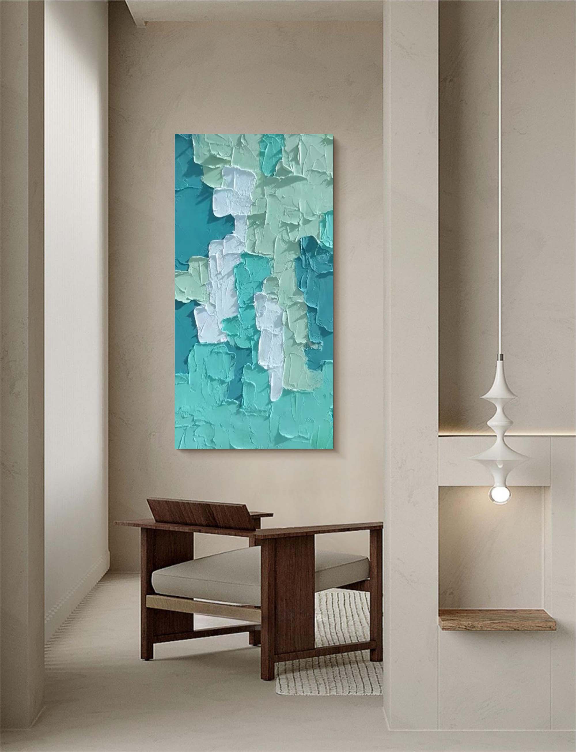 Textured Layers: Abstract Teal Dream