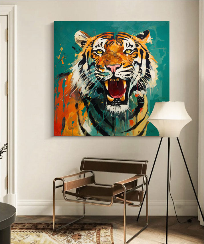 Roaring Tiger in Vibrant Expression