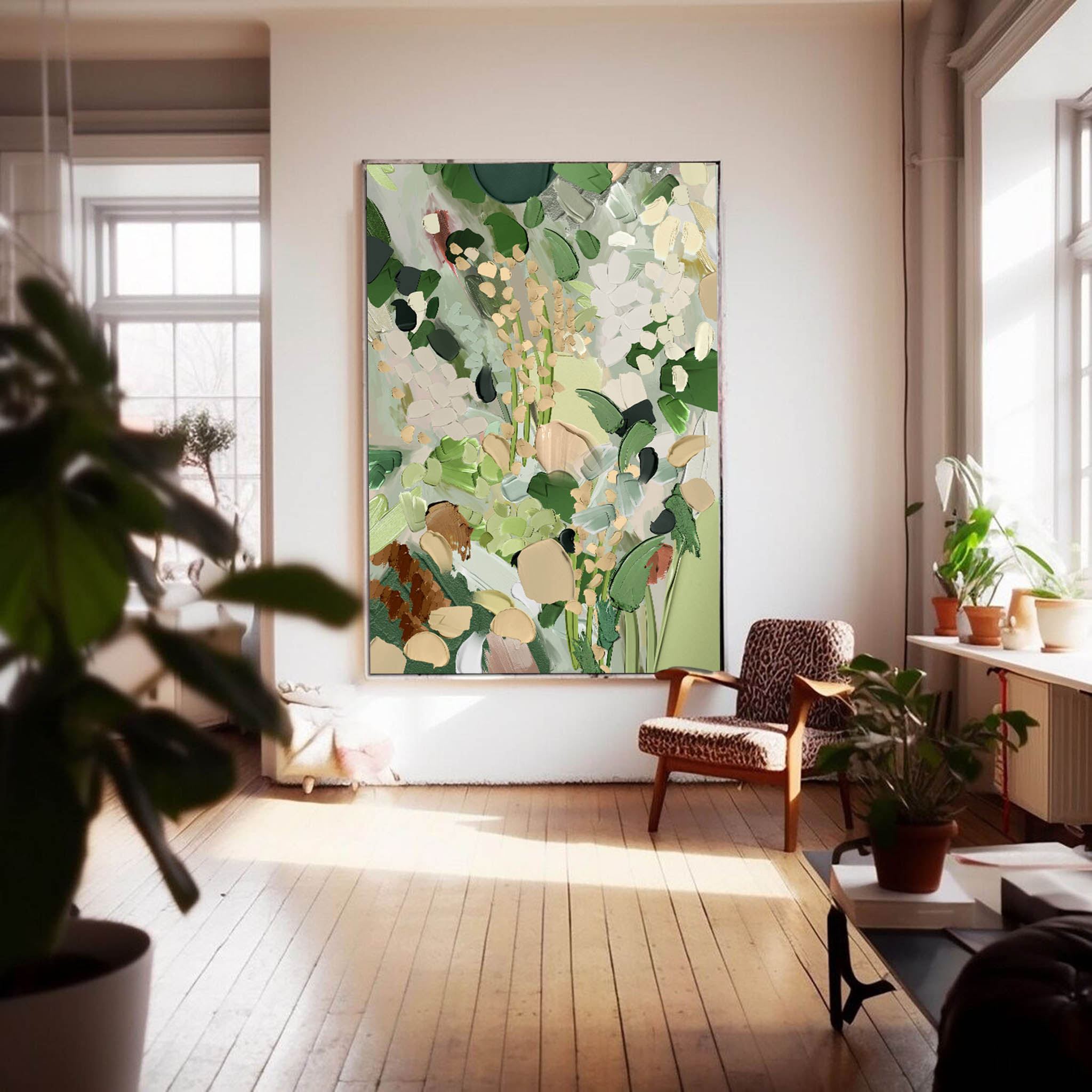 Lush Green Abstract Floral Art