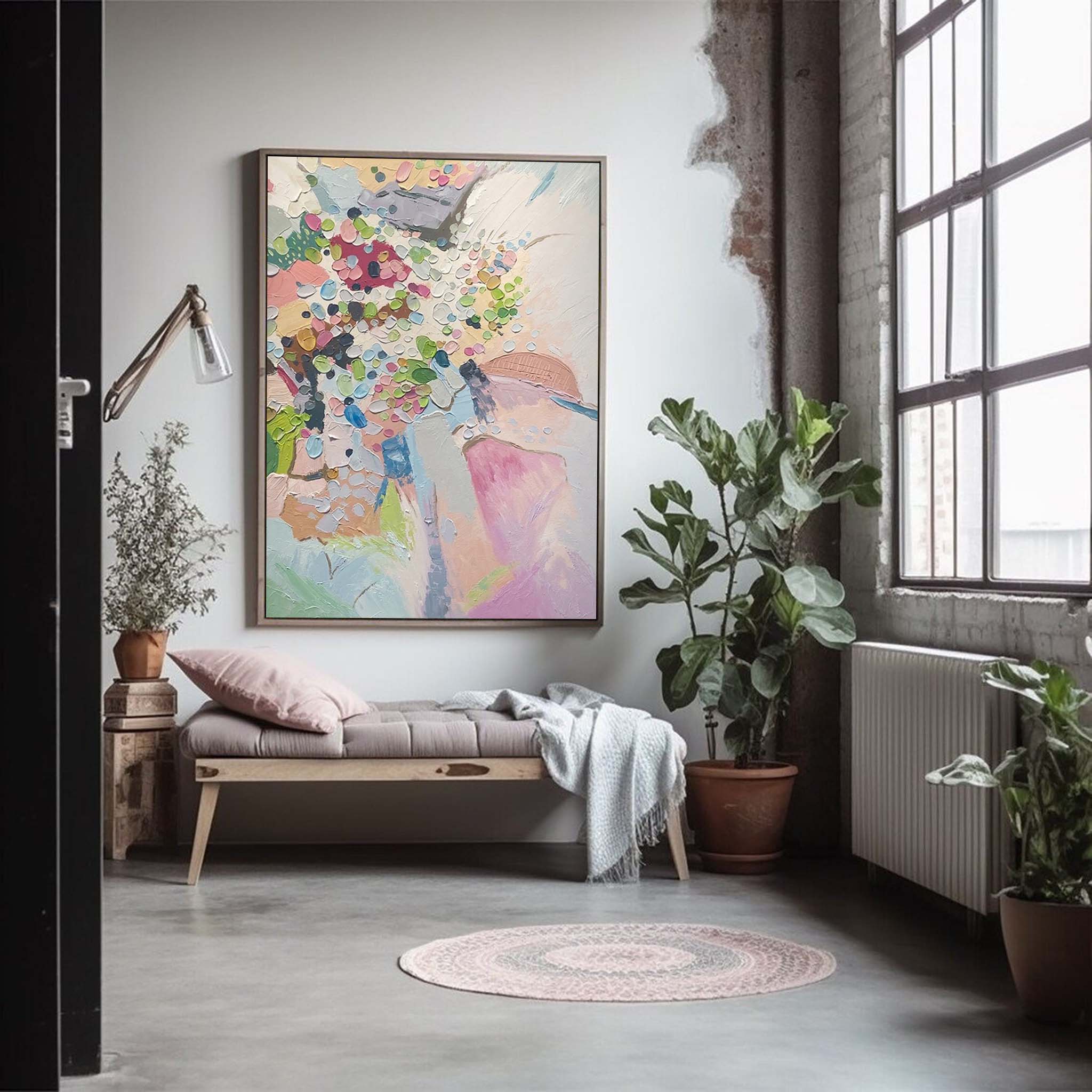 Pastel Dream Abstract Floral Textured Canvas Art