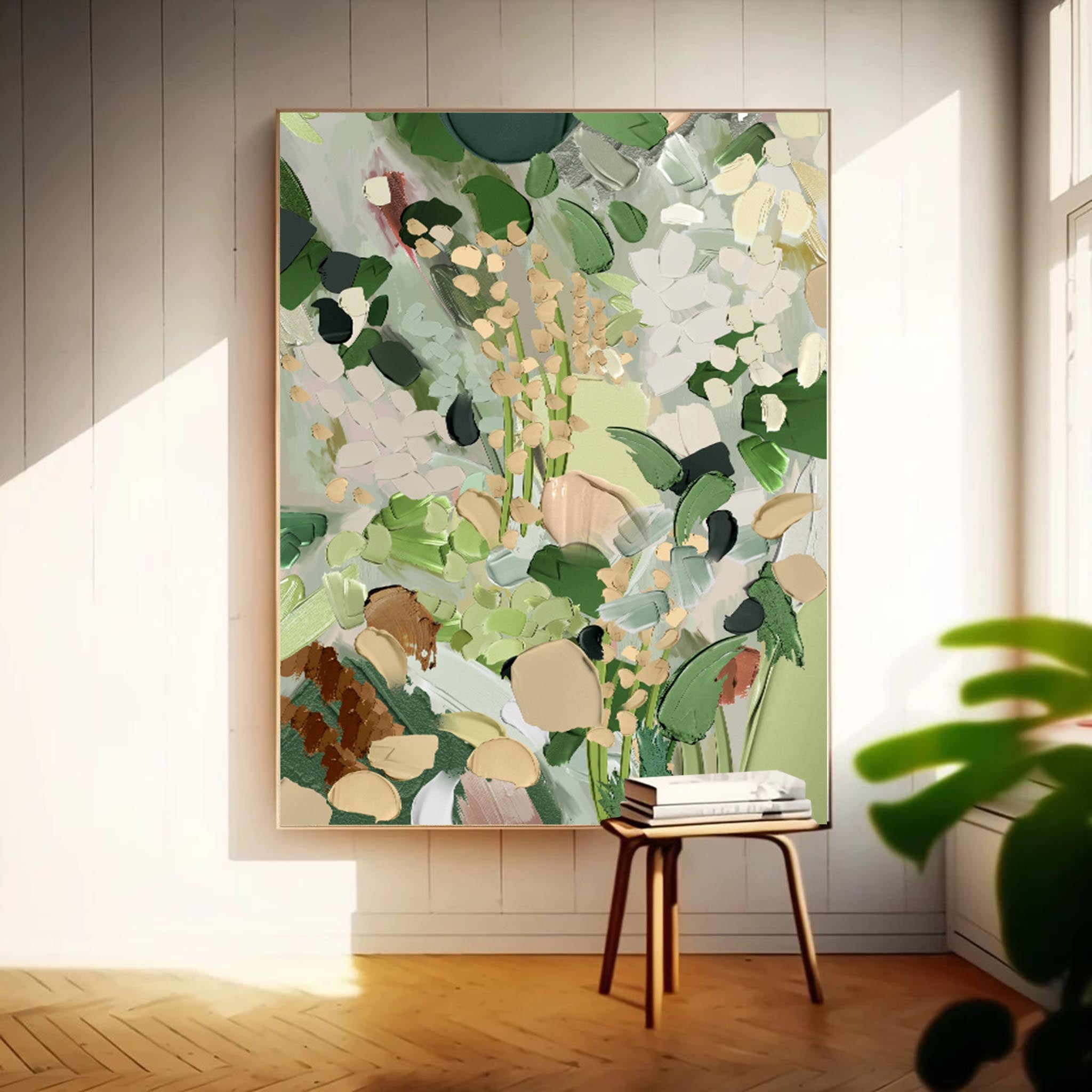 Lush Green Abstract Floral Art