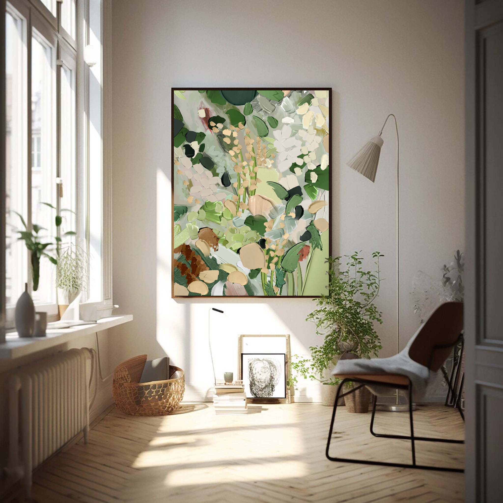 Lush Green Abstract Floral Art