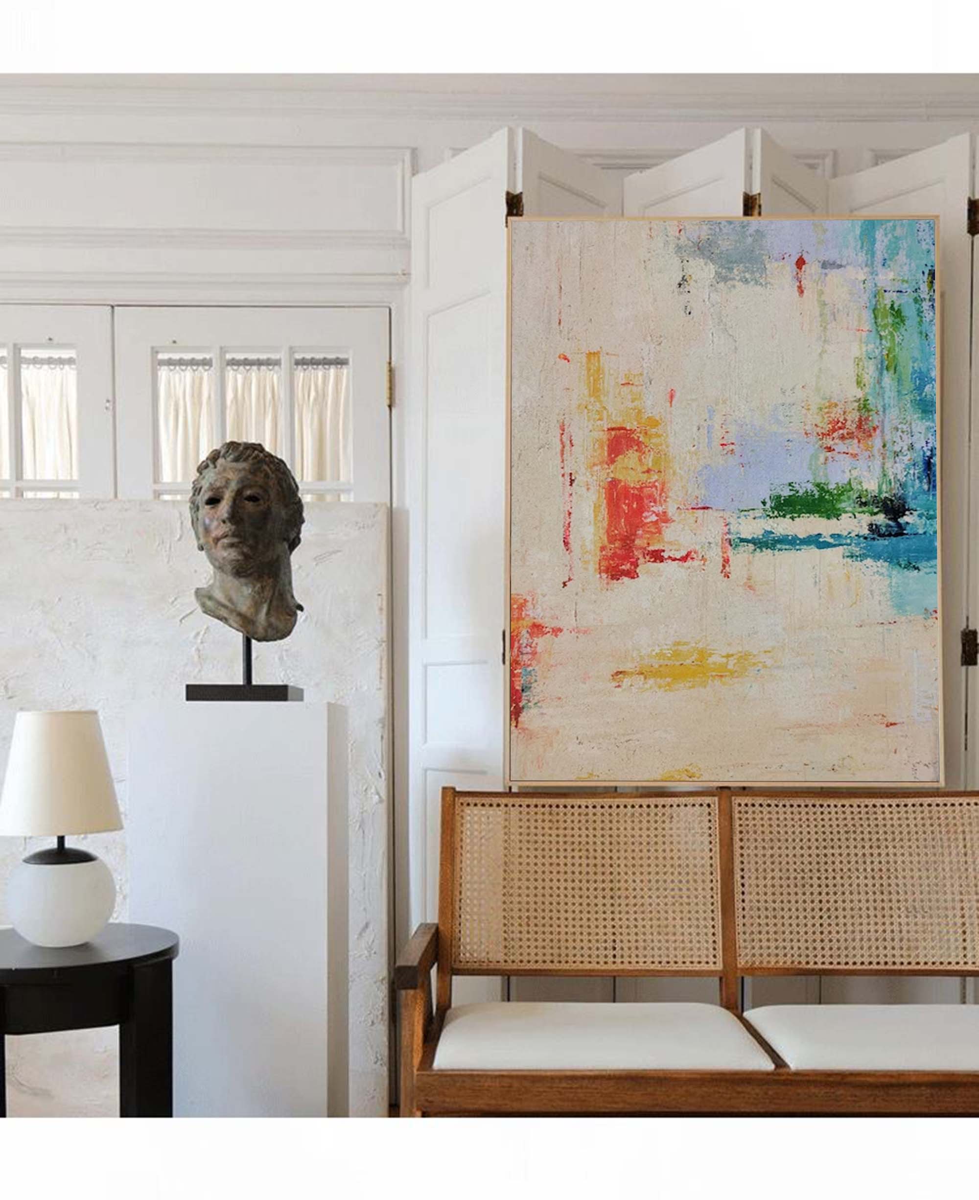 Soft Colorful Abstract Canvas Art