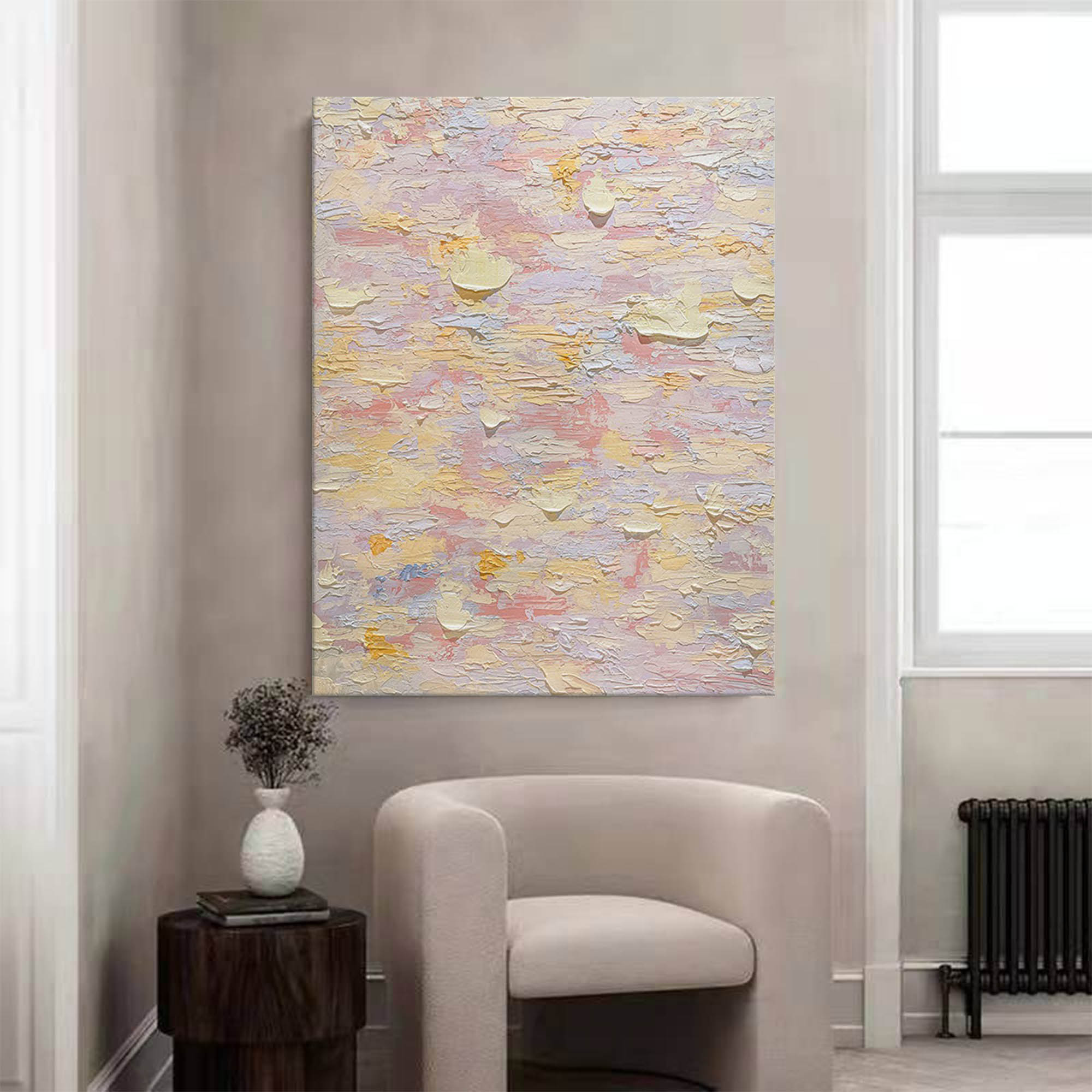 Pastel Dreams: Textured Serenity Canvas