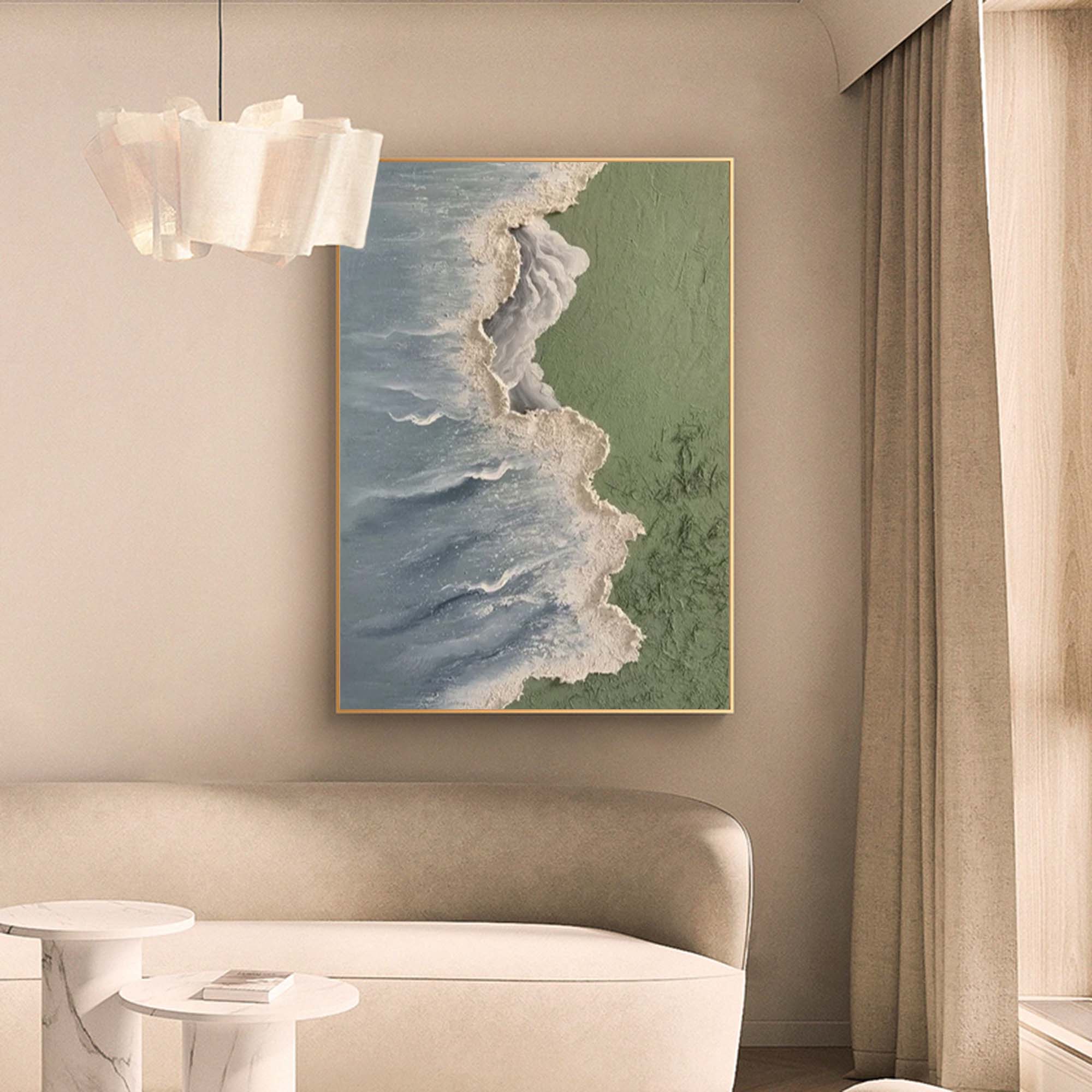 Textured Coastal Shoreline Art