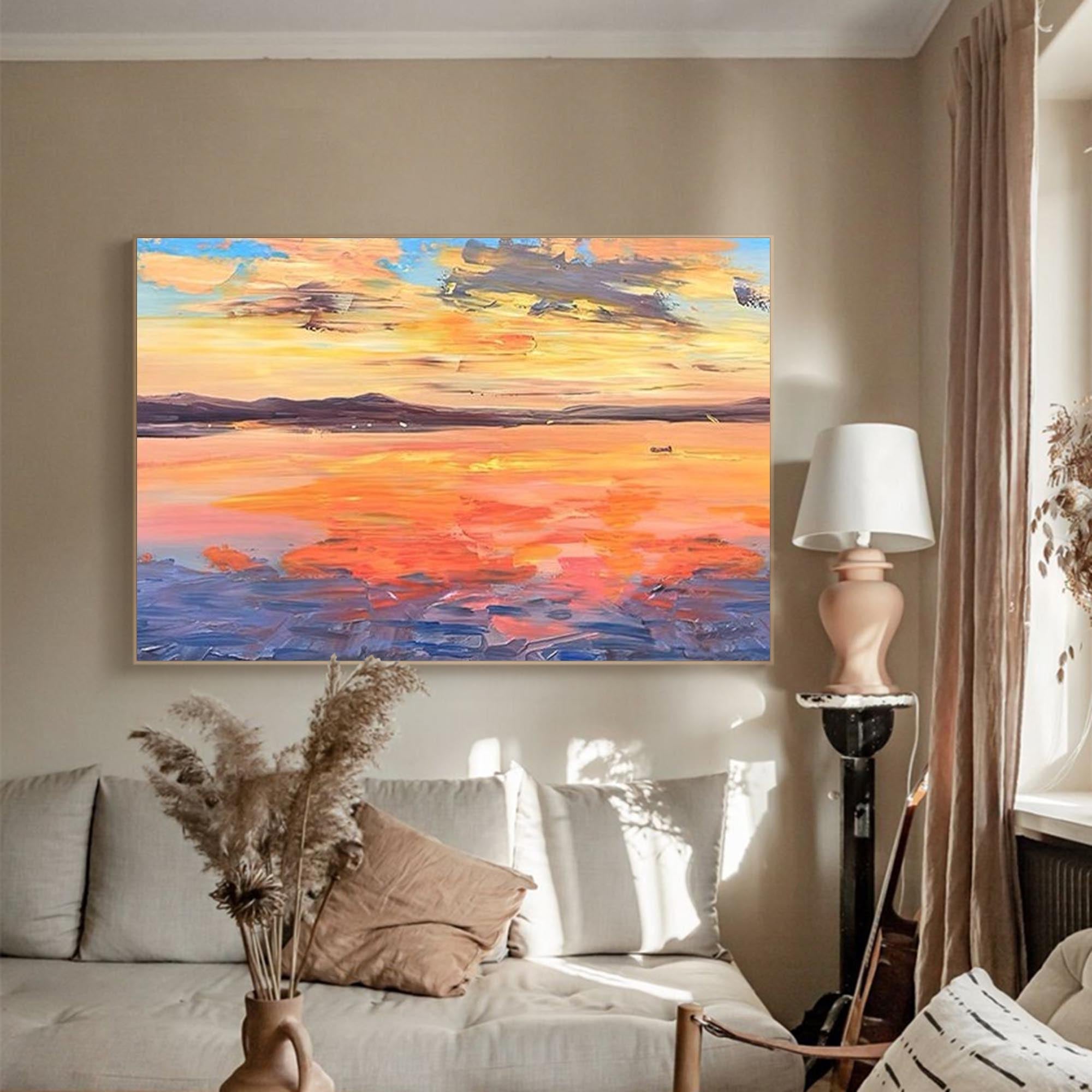 Sunset Glow Abstract Landscape Art