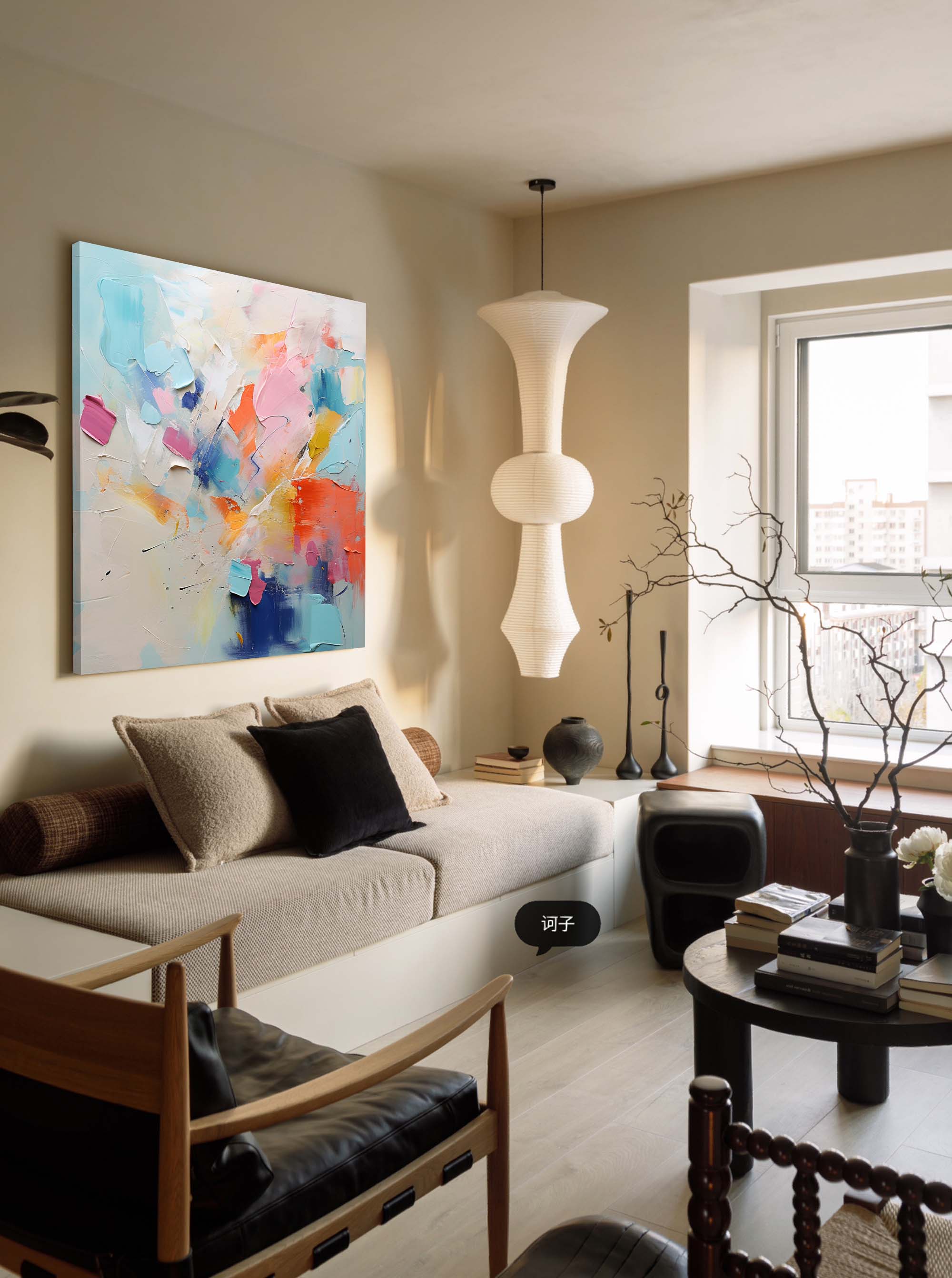 Abstract Bold Color Brushstroke Art