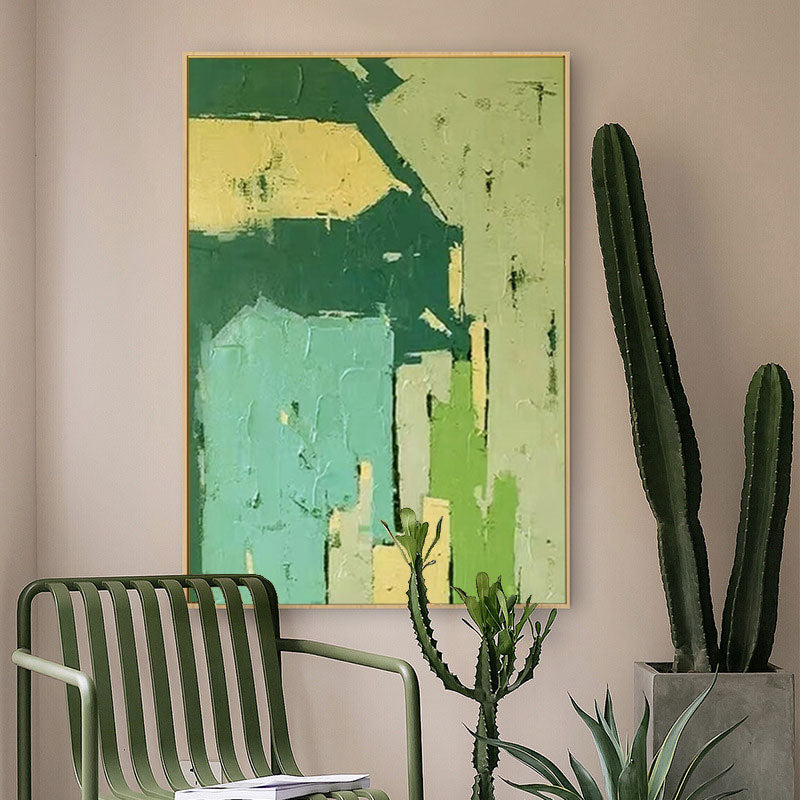 Green Toned Abstract Textured Art