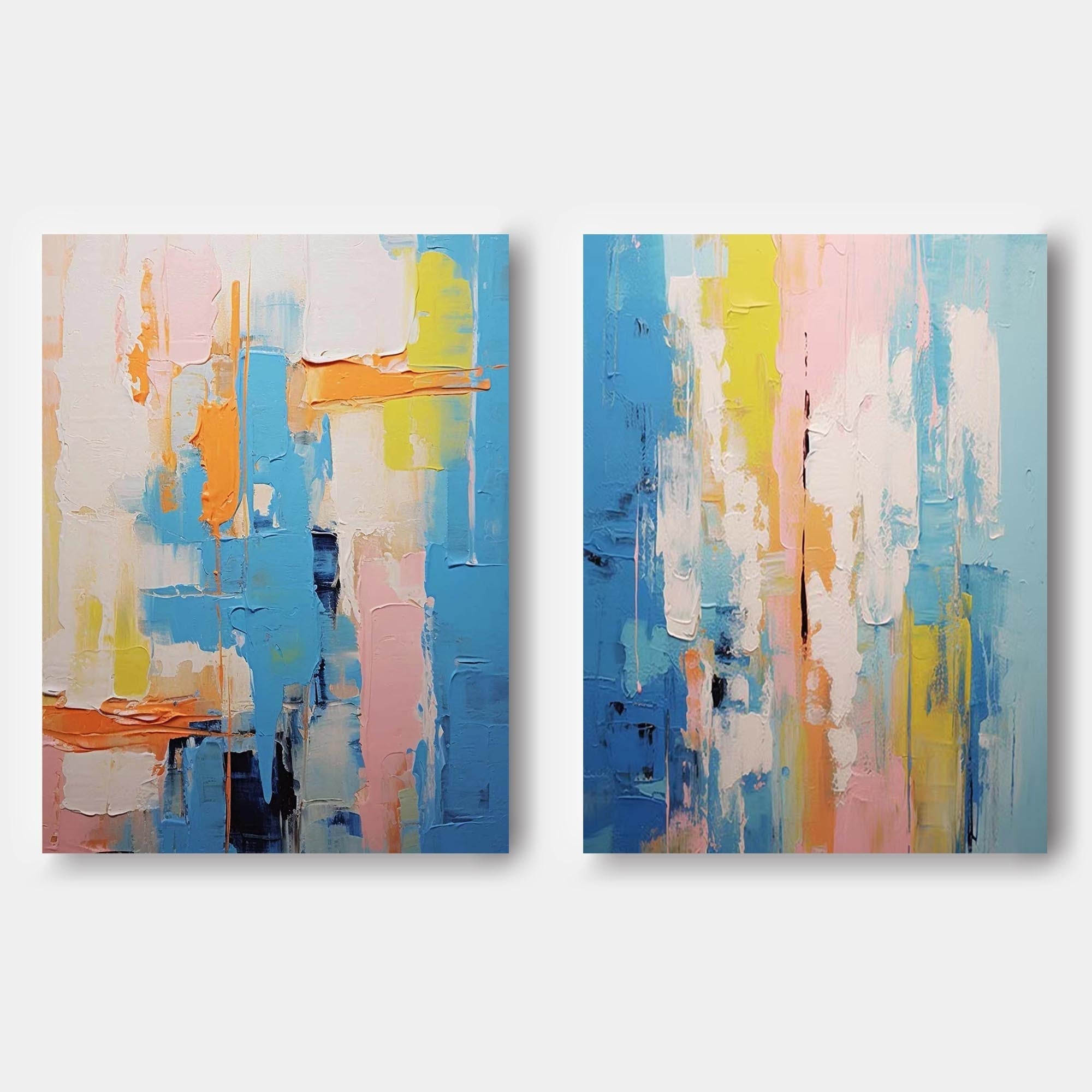 Vibrant Abstract Blue Art Set