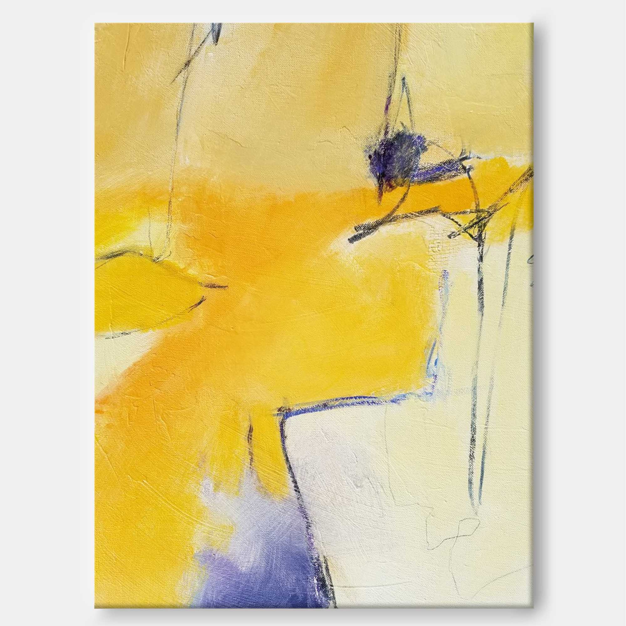 Golden Glow Abstract Canvas Art