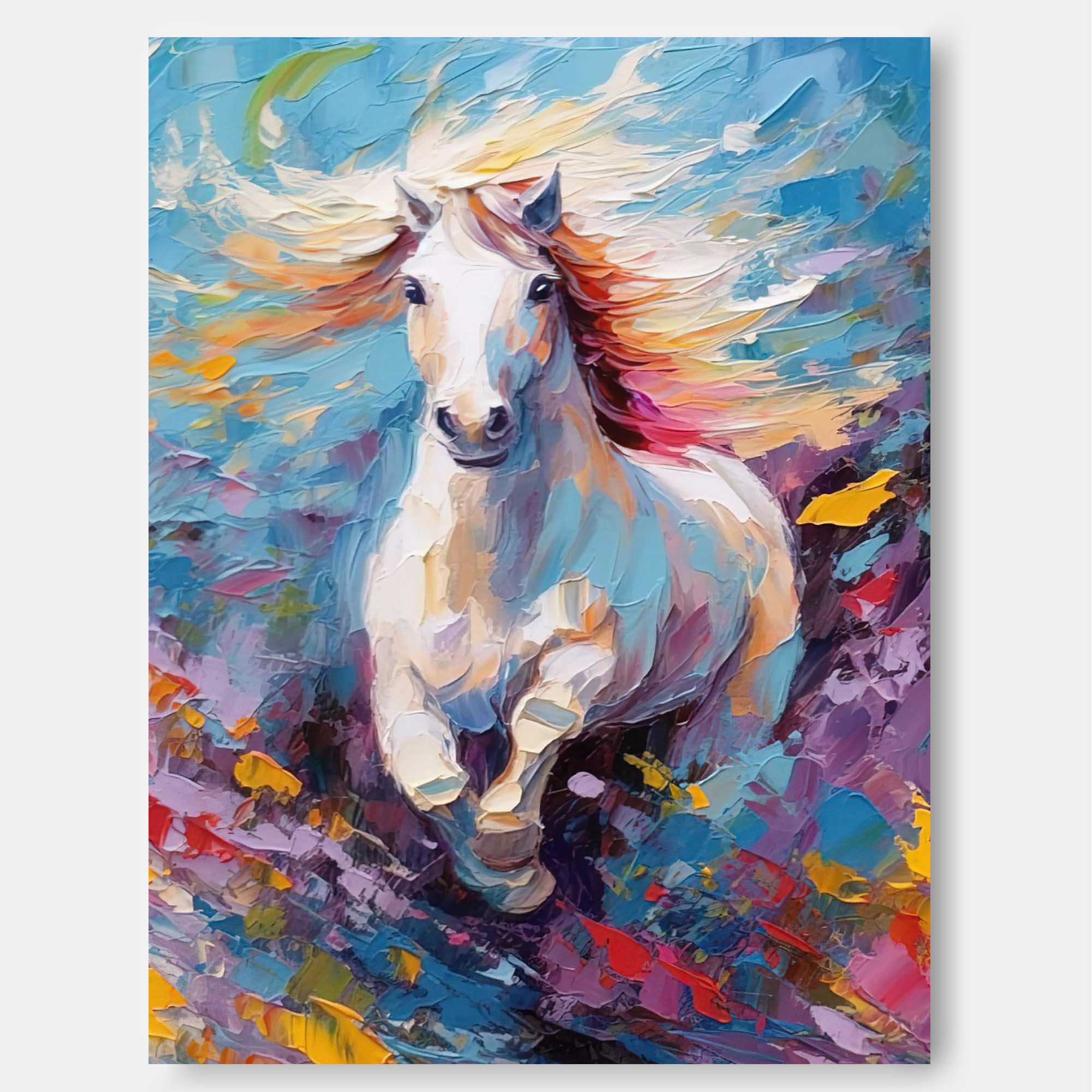 Wild Spirit – Energetic Horse Oil Painting on Canvas