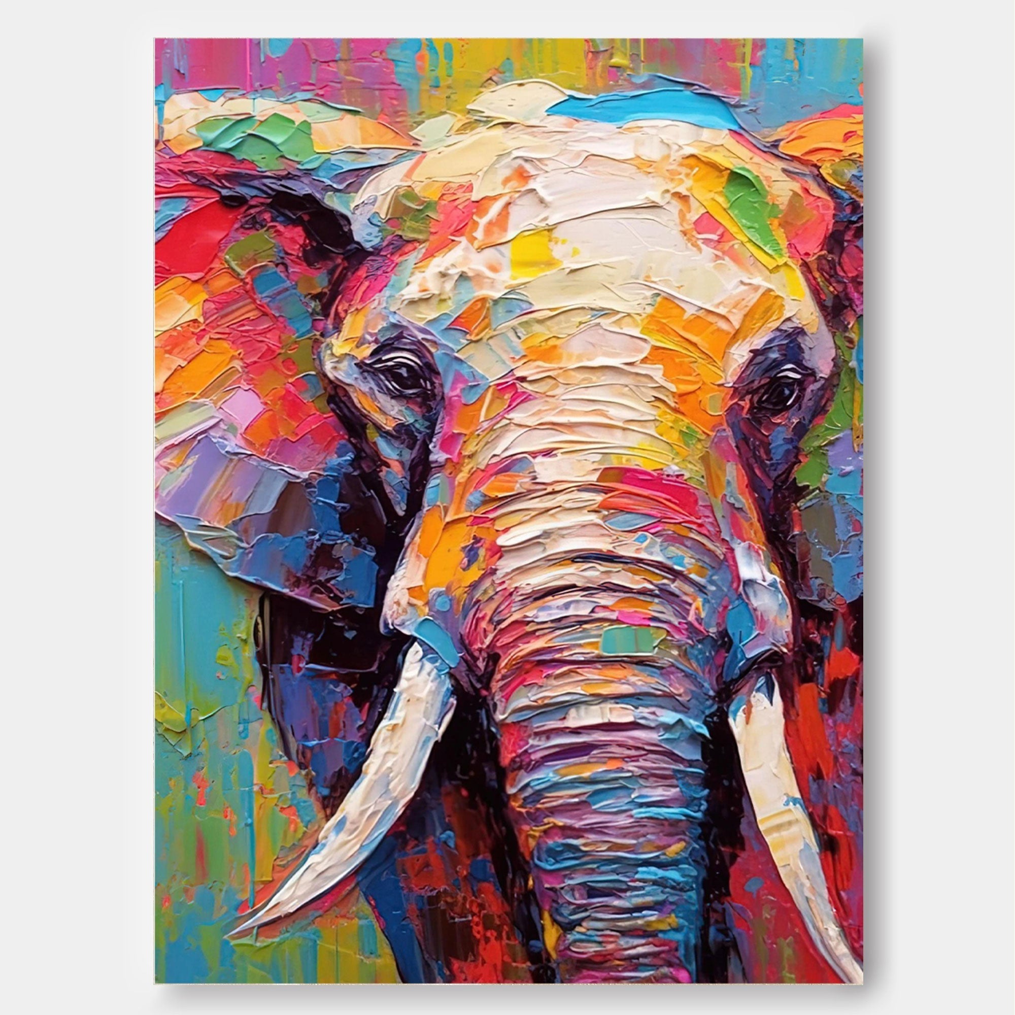 Vivid Elephant in Bold Textures