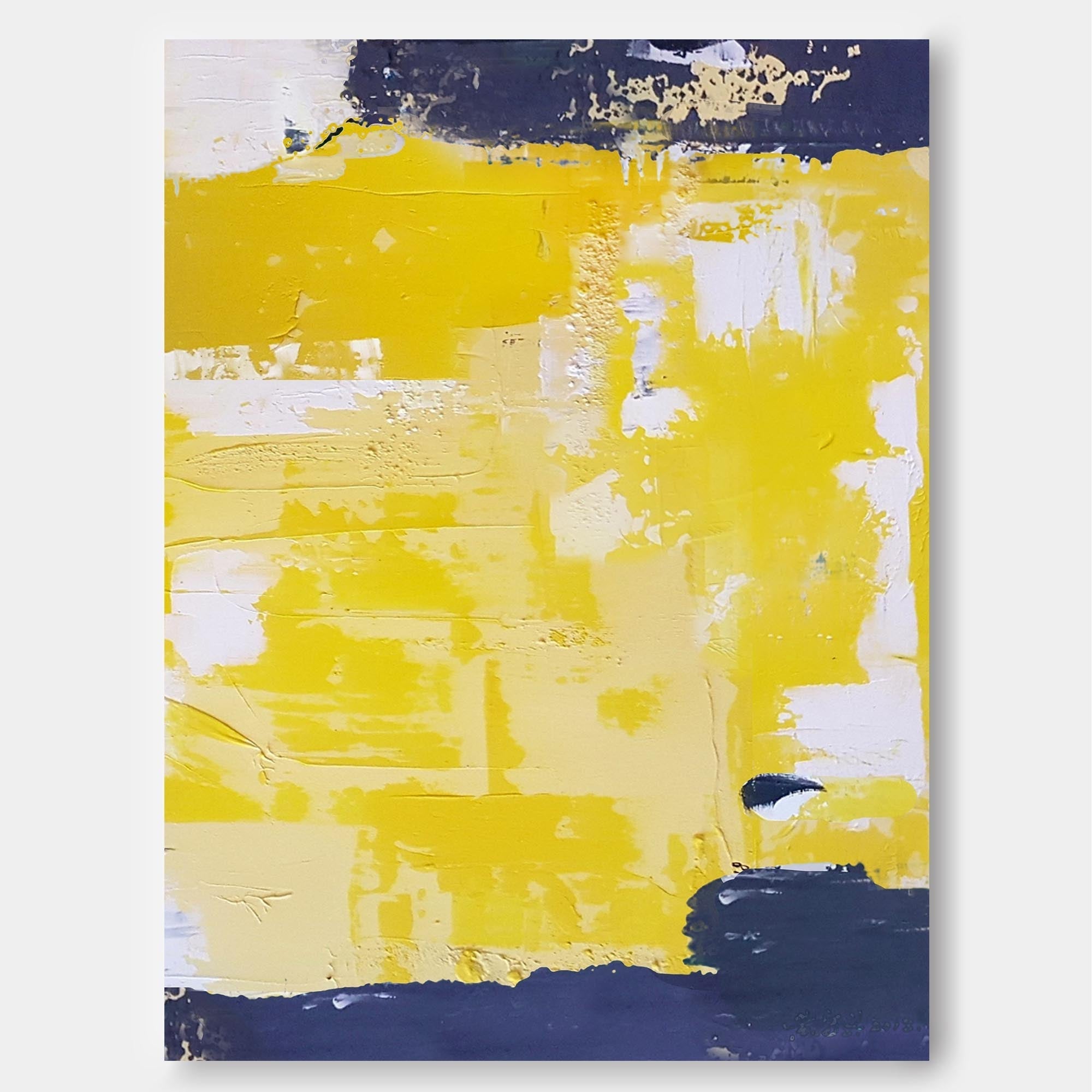 Sunlit Yellow Abstract Canvas Art