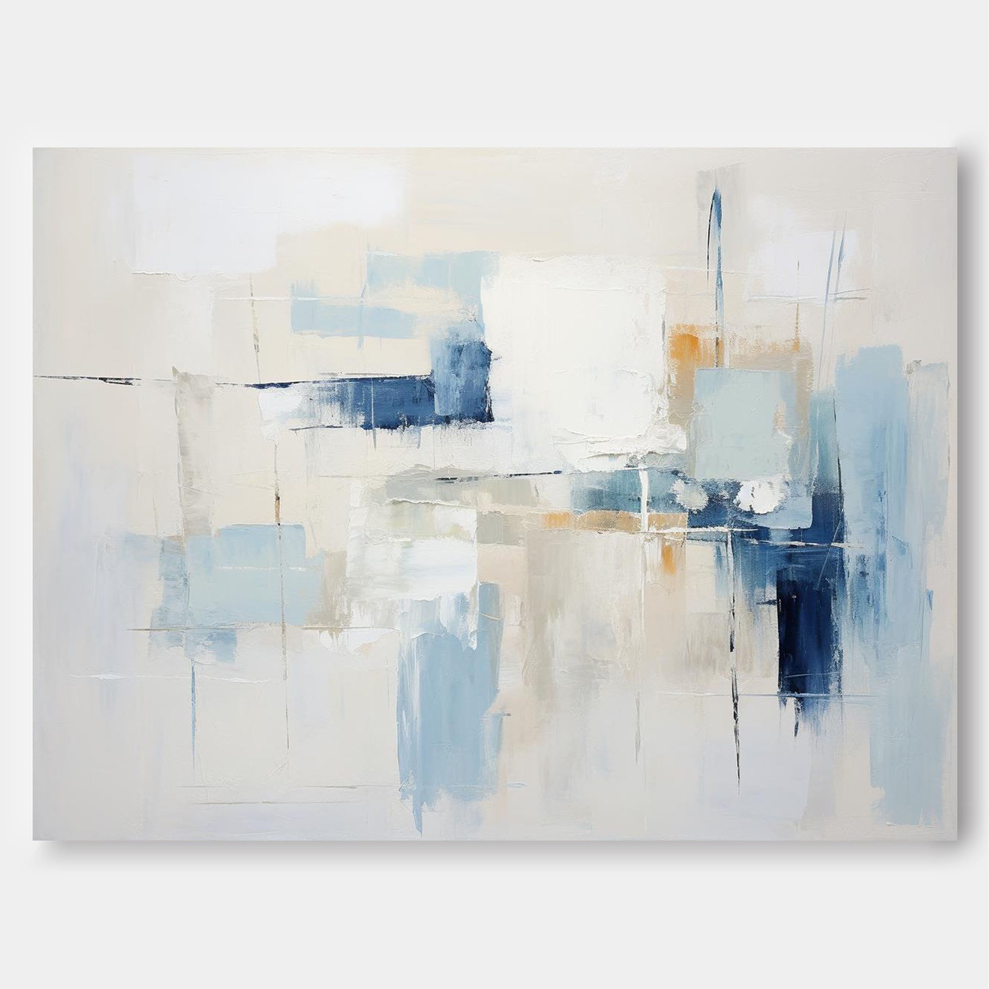Serene Abstract Oil Painting - Blue Hues