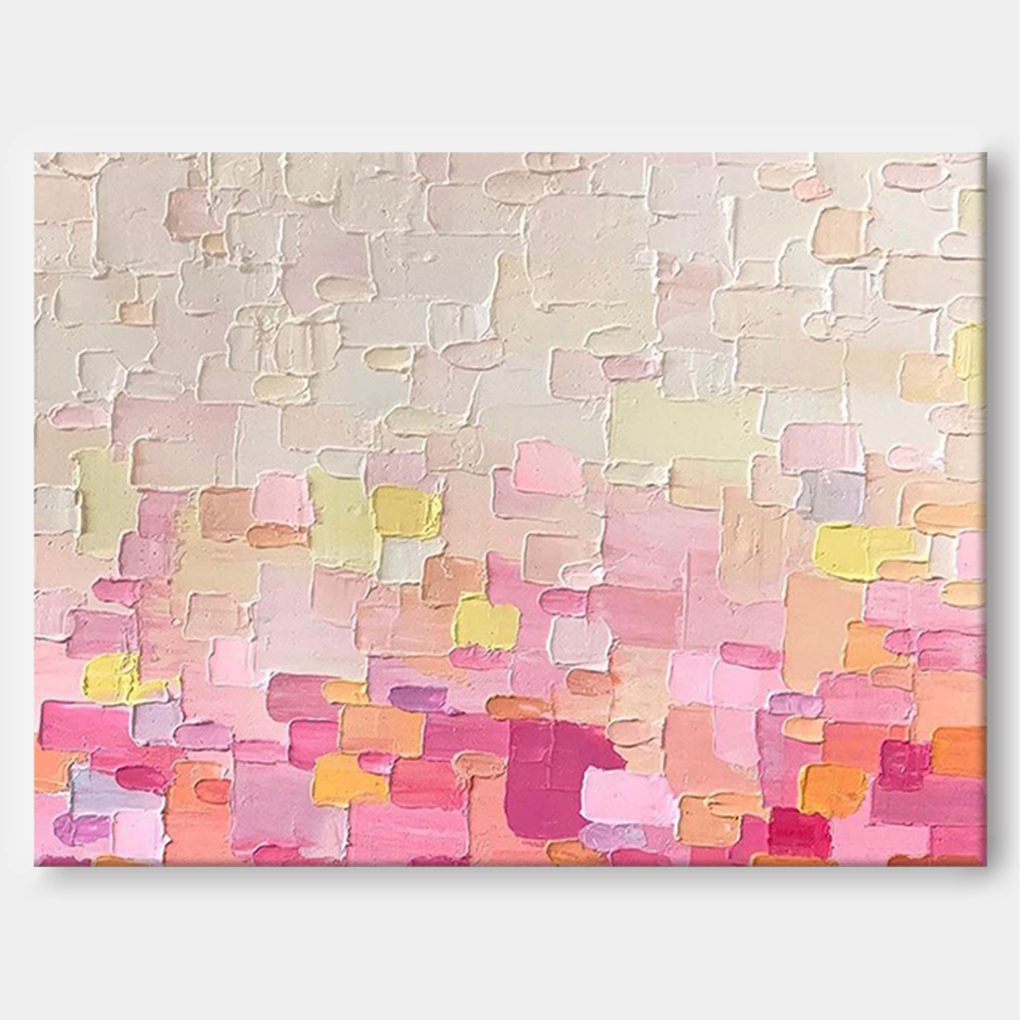 Soft Pastel Color Block Textured Canvas Art