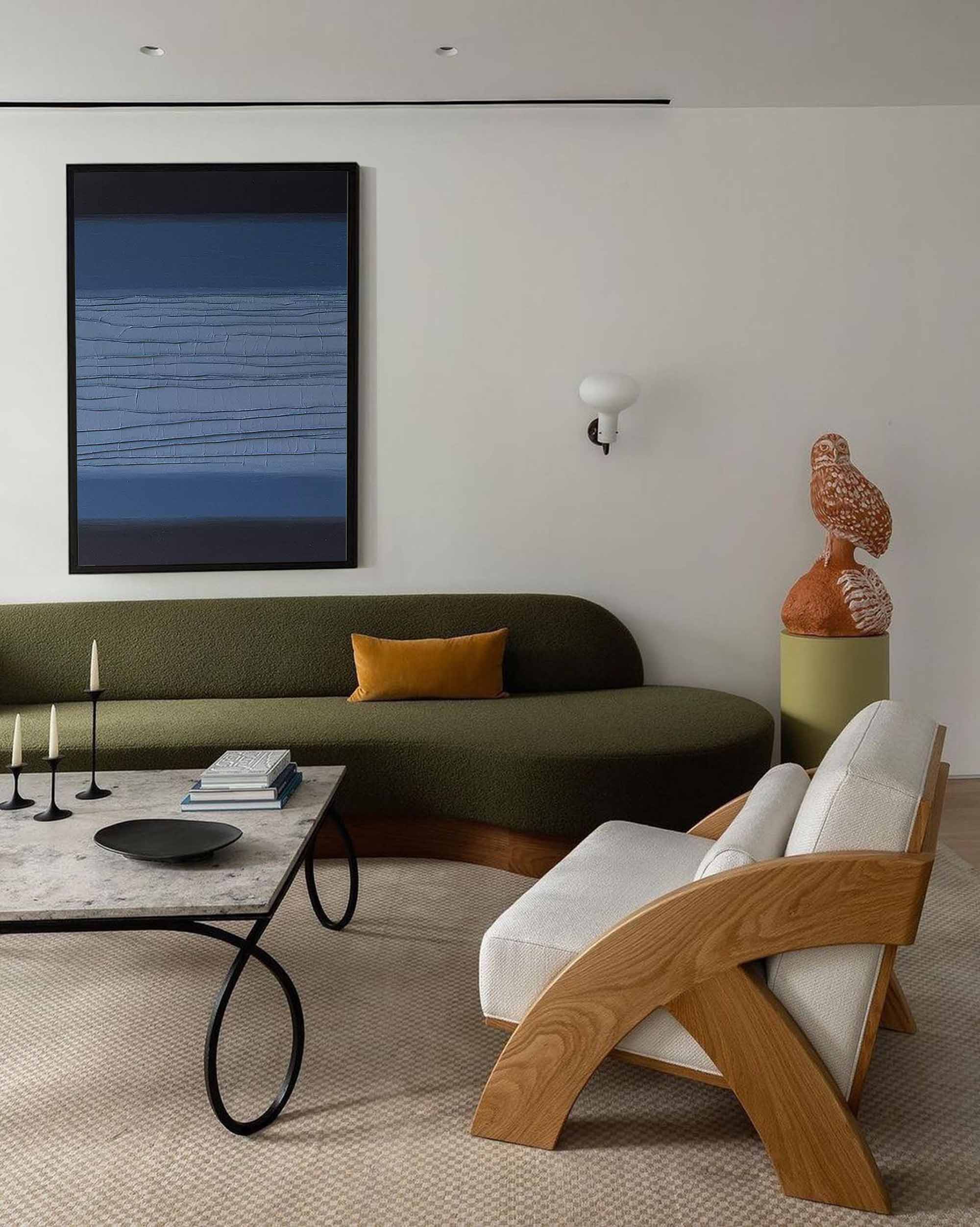 Textured Blue and Black Abstract Oil Painting – Contemporary Wall Art