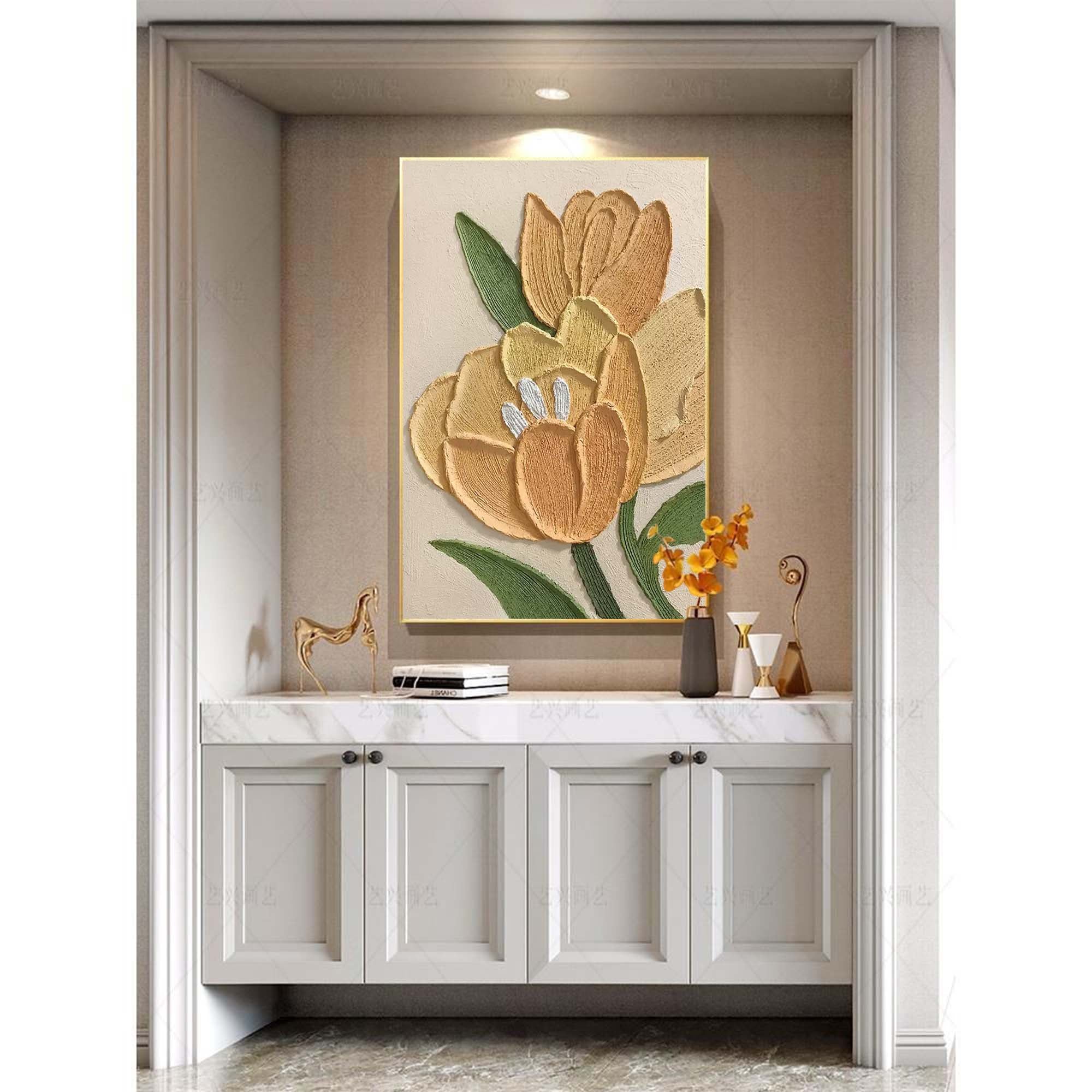 Textured Floral Canvas Art