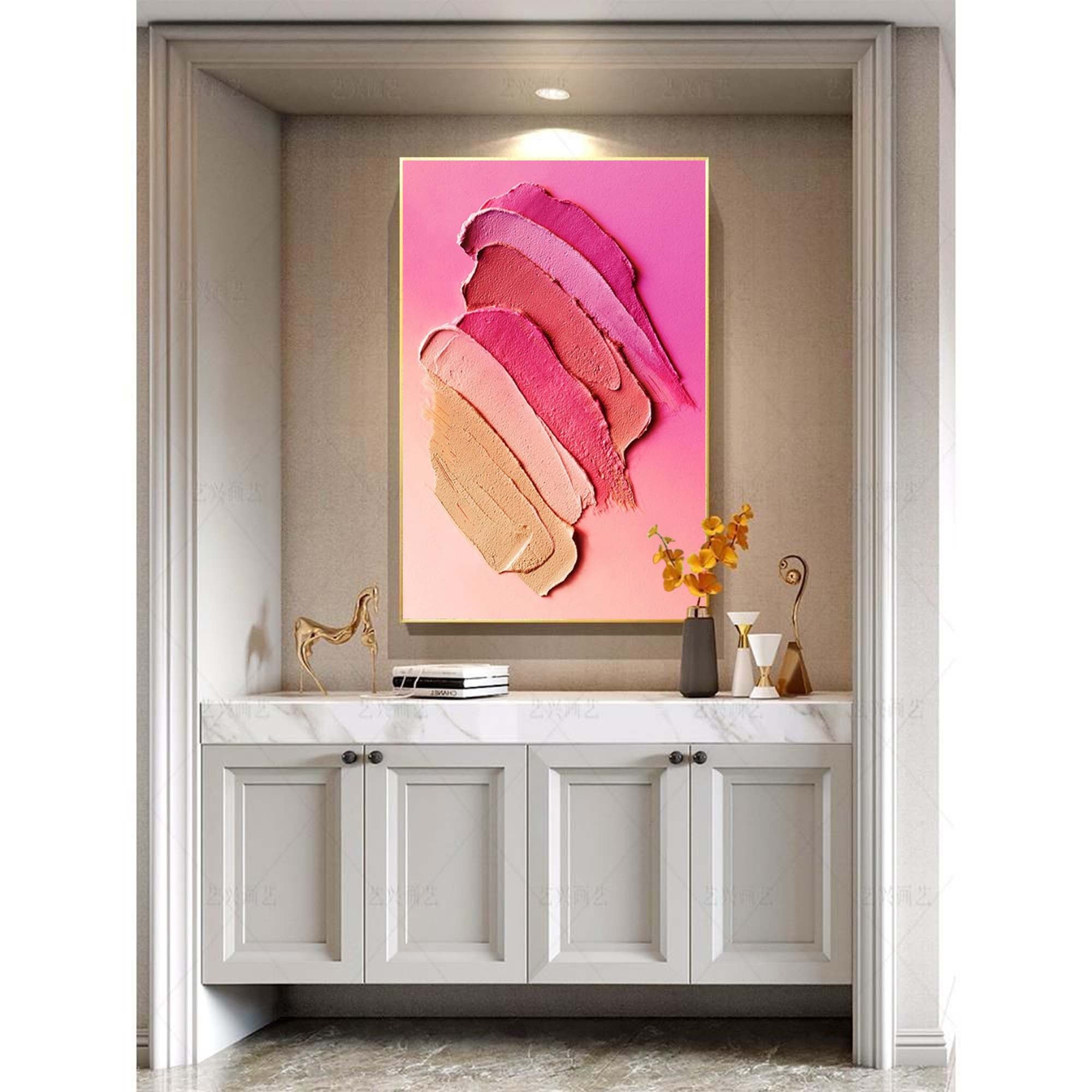 Textured Pink Gradient Canvas Art