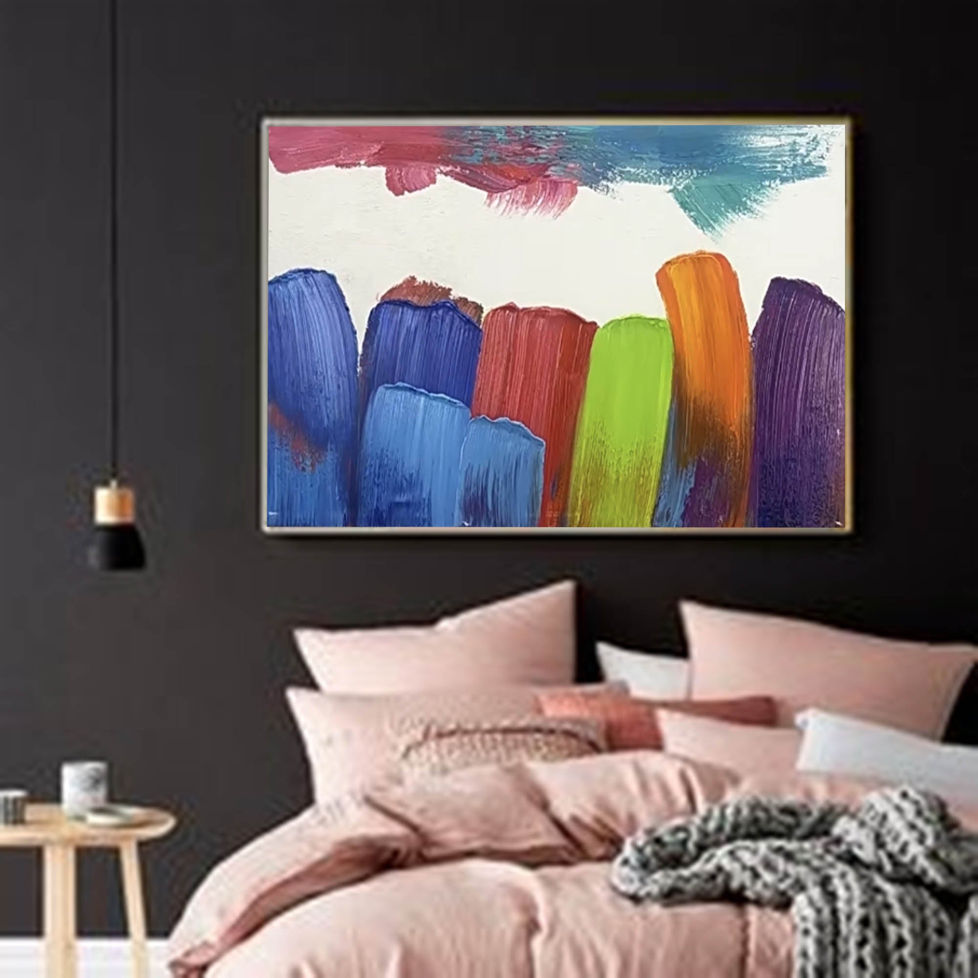 Bold Color Strokes Abstract Canvas Art