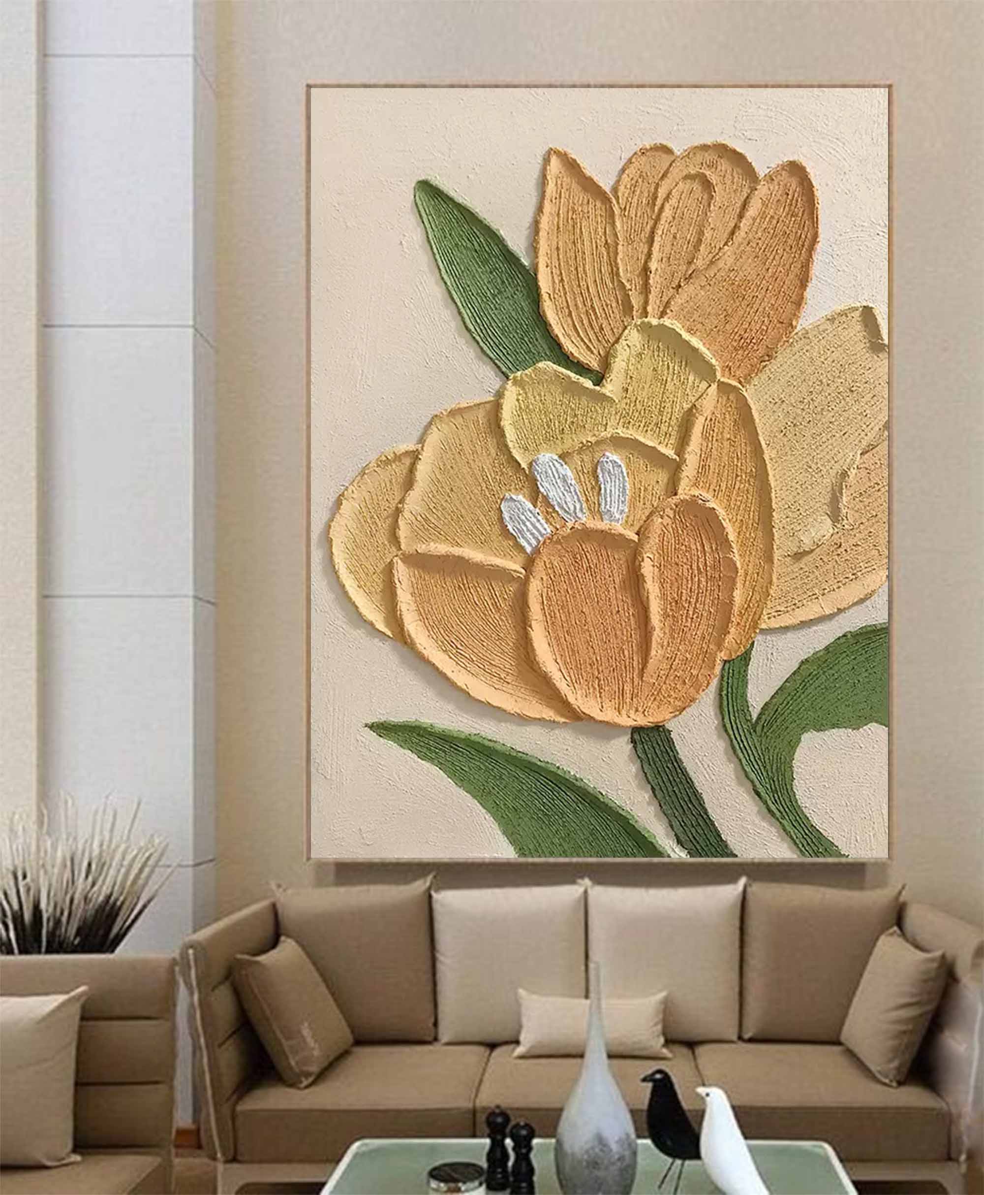 Textured Floral Canvas Art