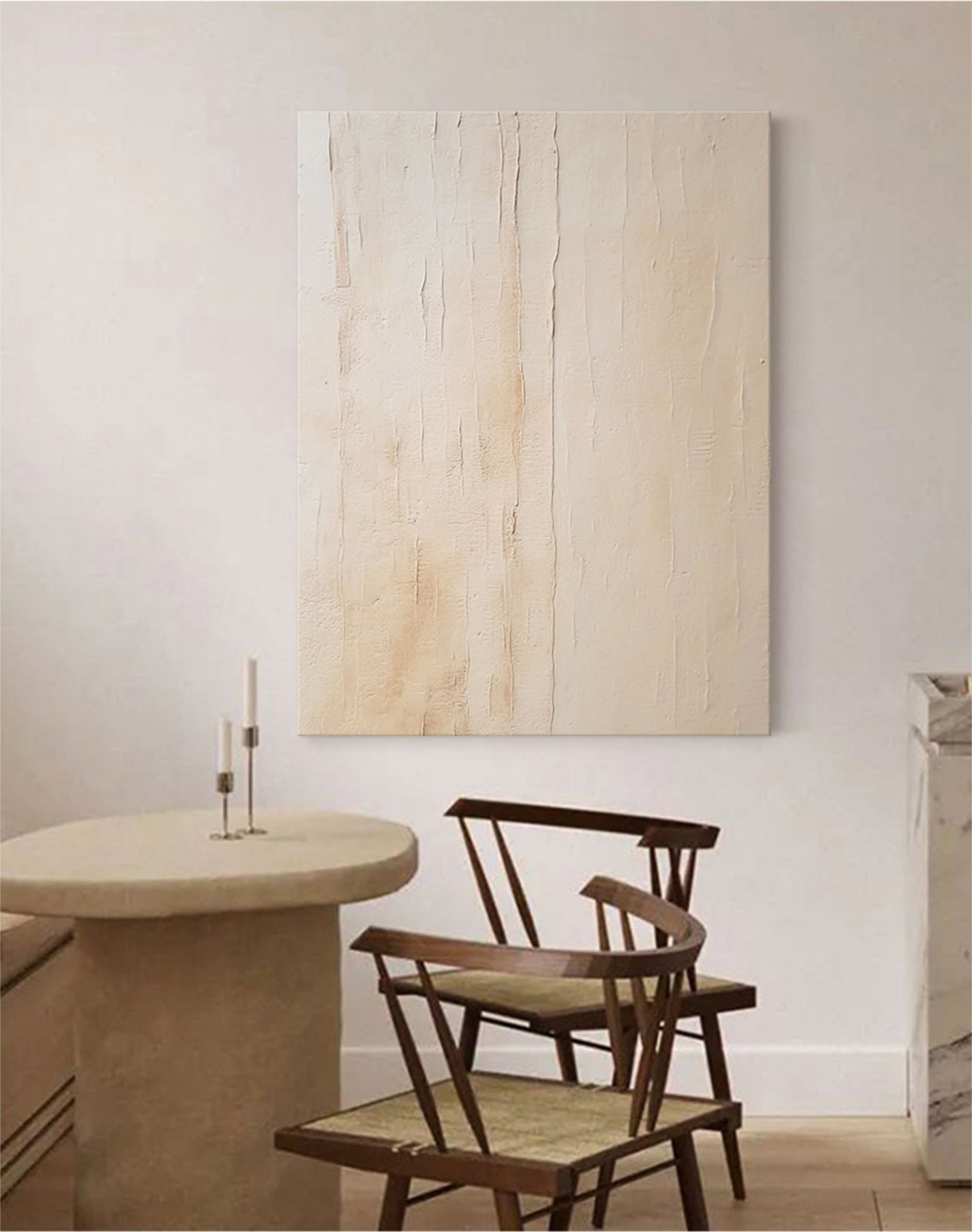 Textured Minimalist Beige Canvas