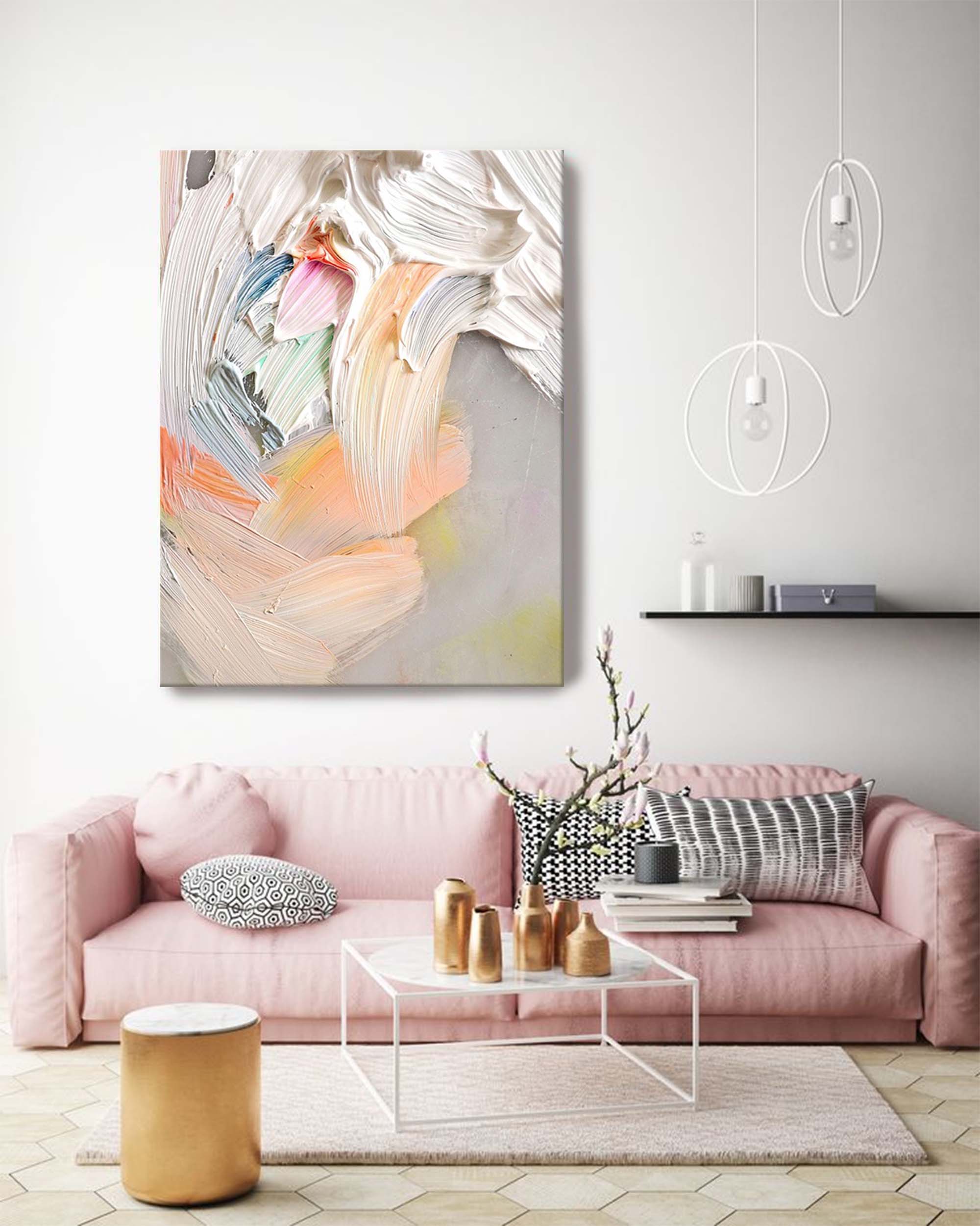 Textured Pastel Palette Knife Abstract Art