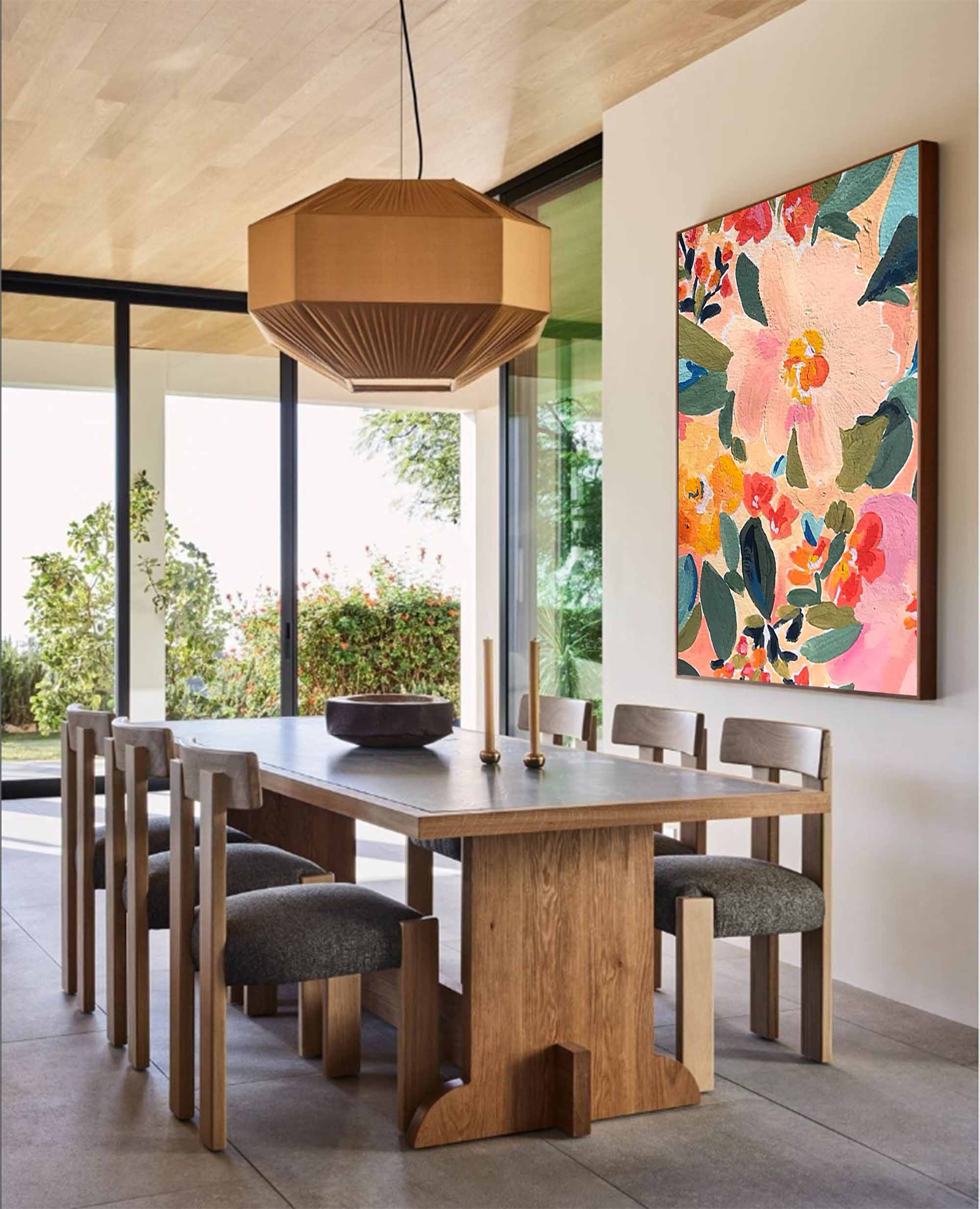 Vibrant Floral Abstract Canvas Art