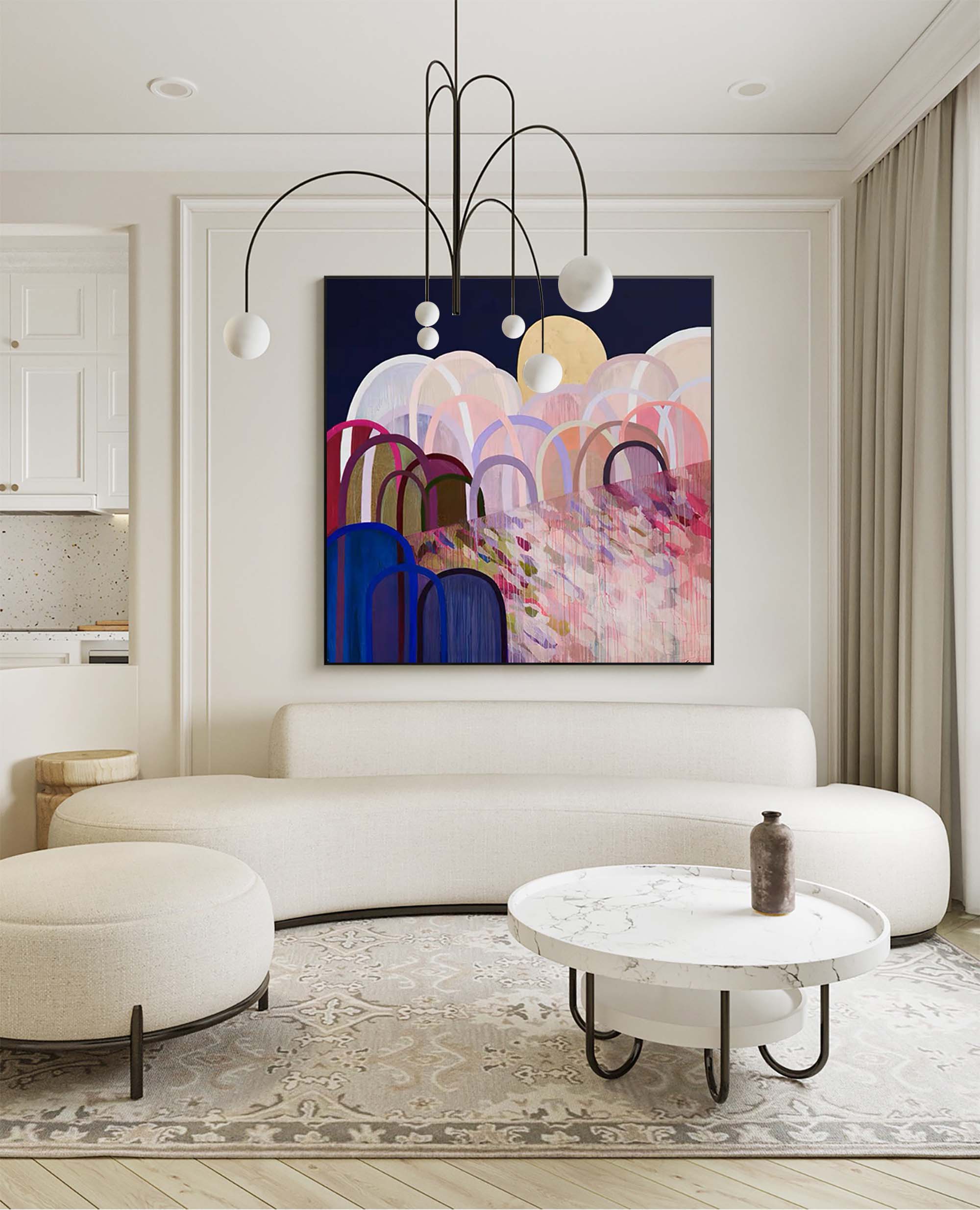 Moonlit Arches Abstract Landscape Art