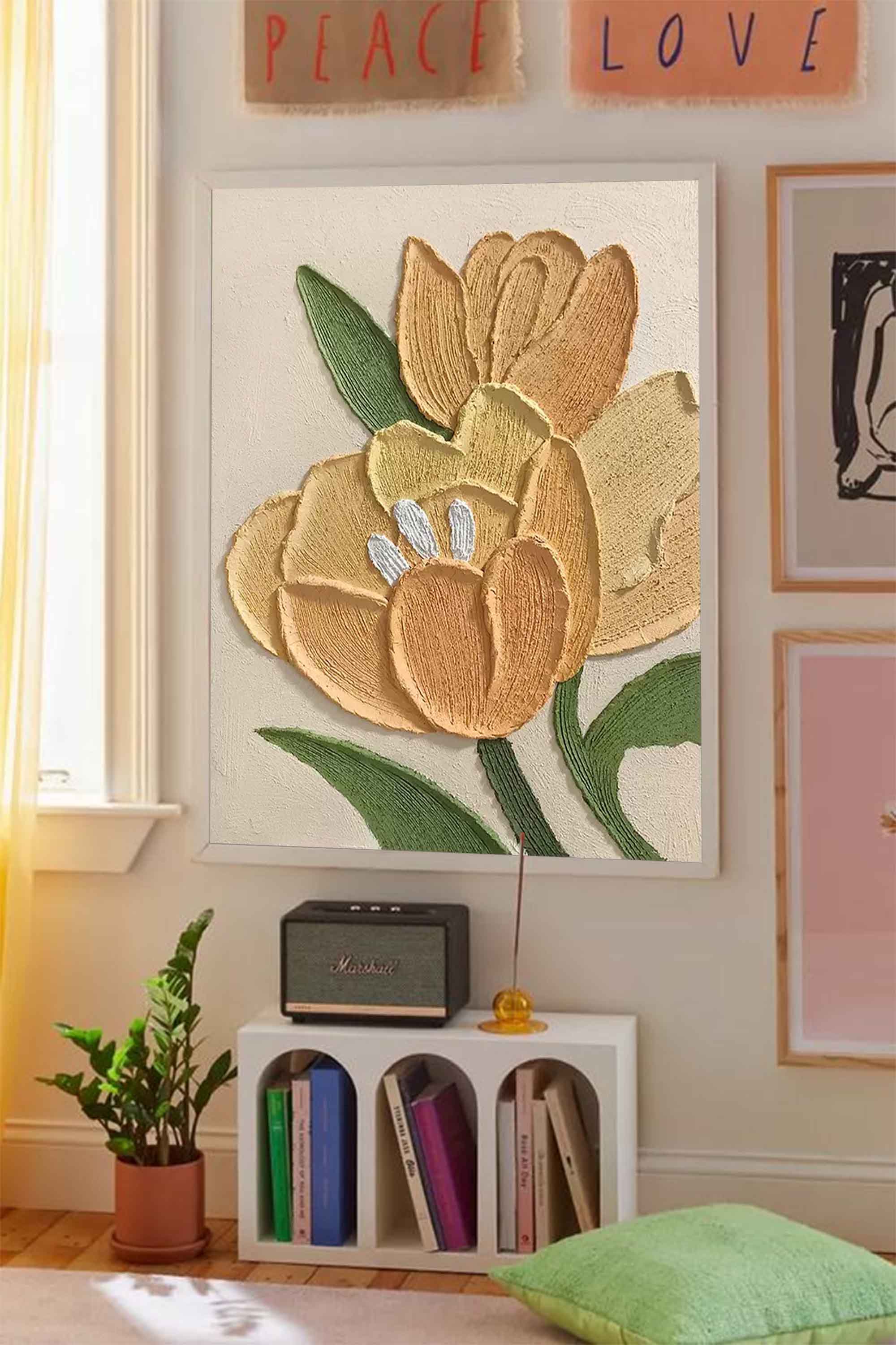 Textured Floral Canvas Art