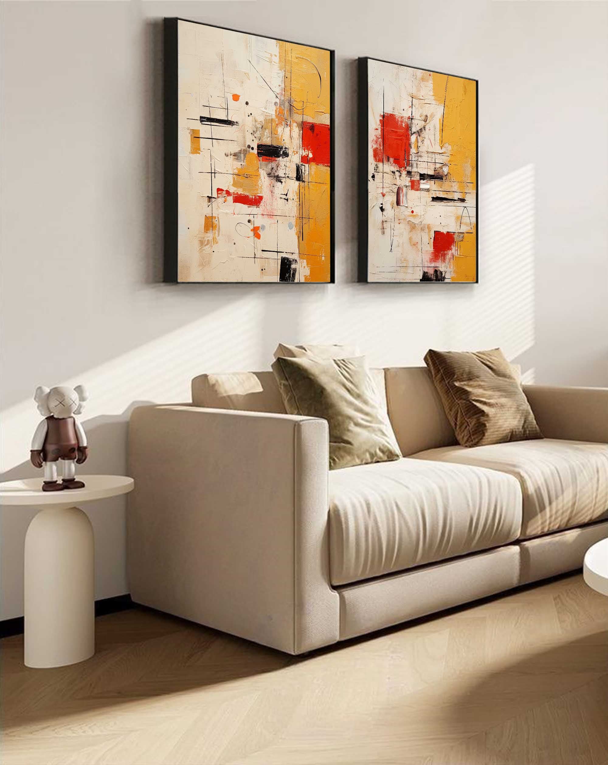 Geometric Abstract Art Duo Set