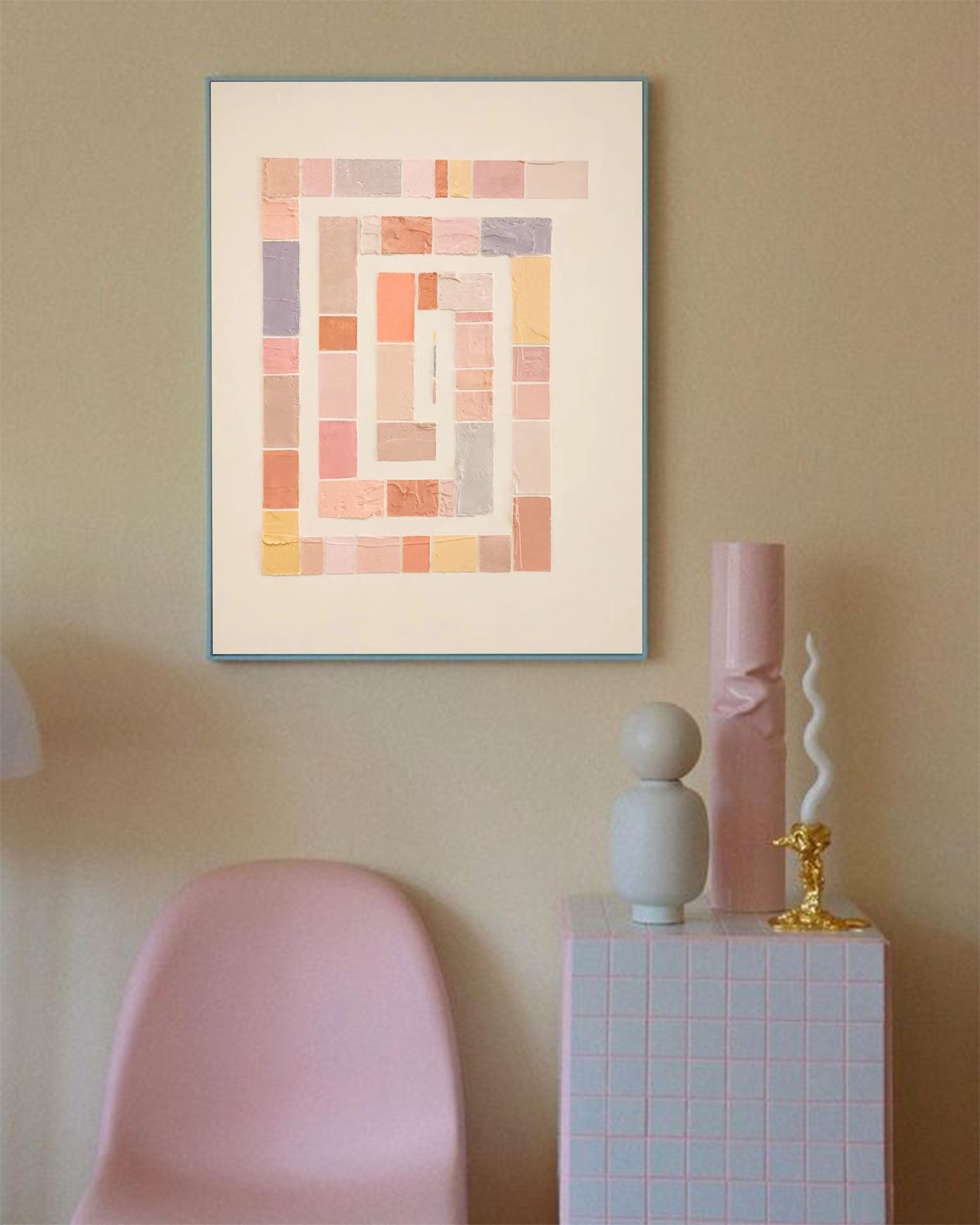 Soft Spiral: Pastel Geometric Harmony