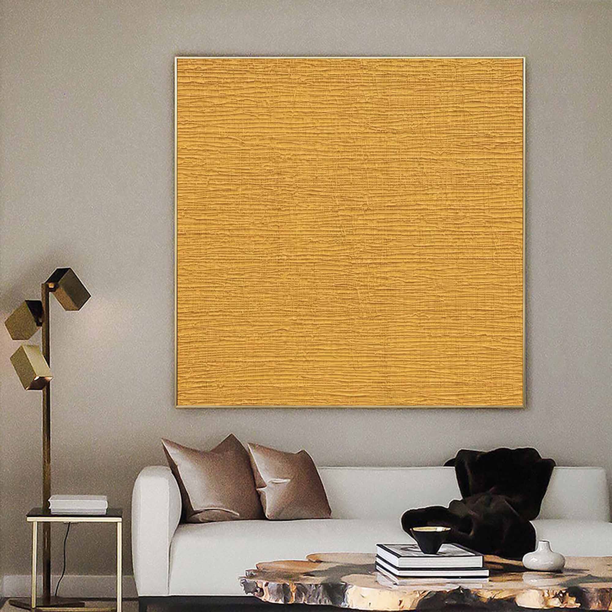 Textured Mustard Yellow Canvas Art