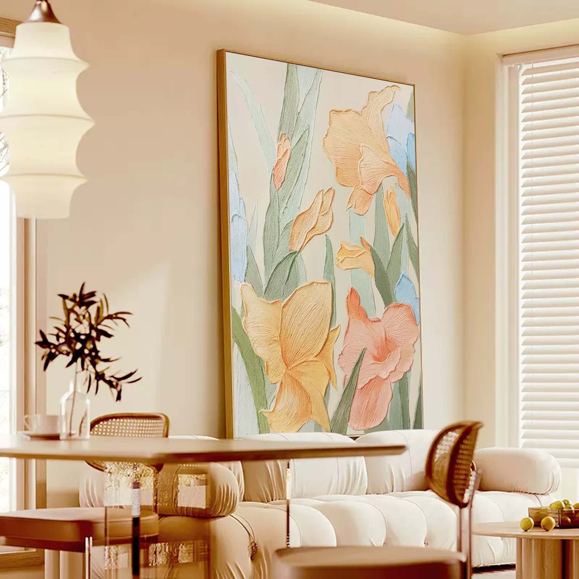 Vibrant Floral Textured Canvas Art