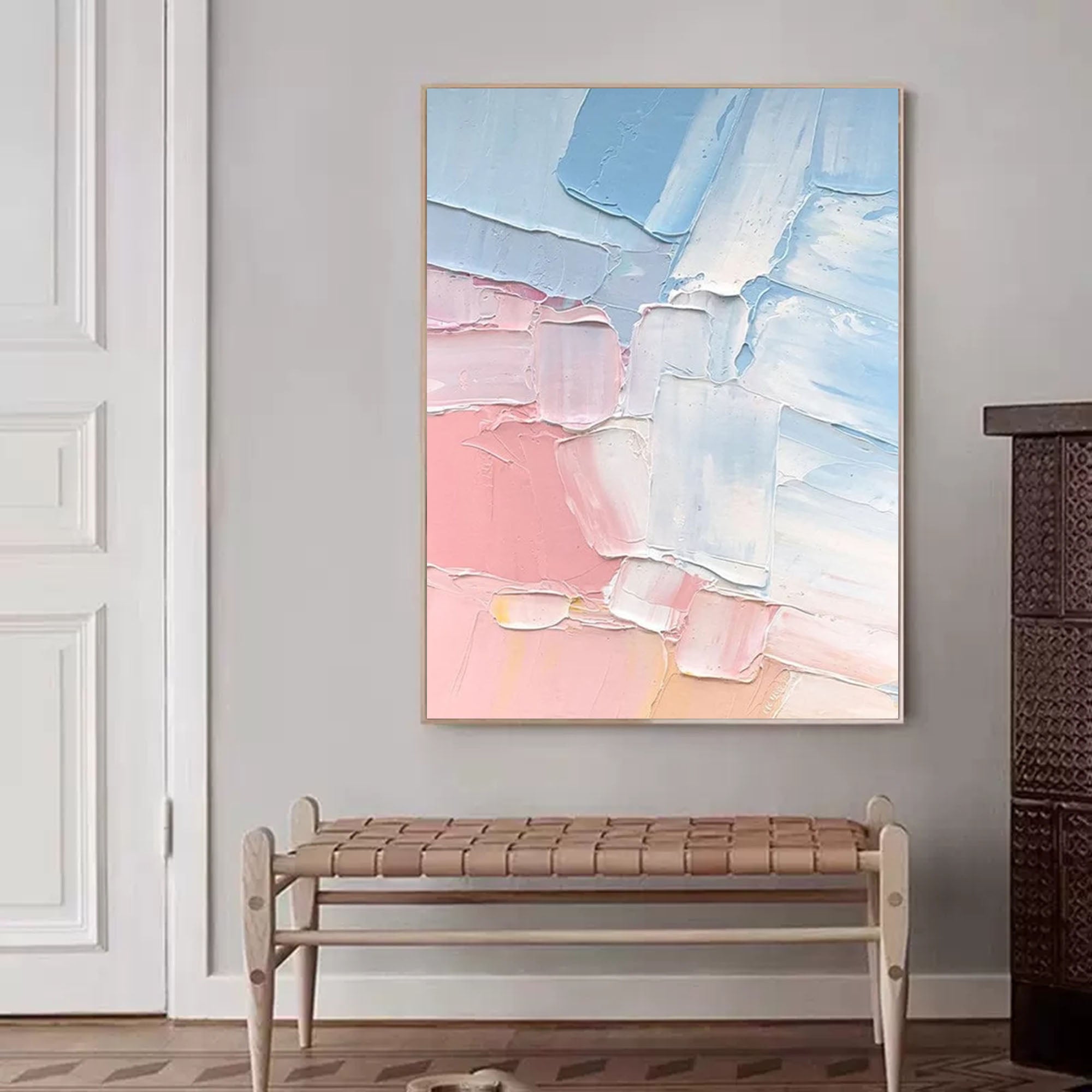 Soft Pastel Palette Knife Abstract Art