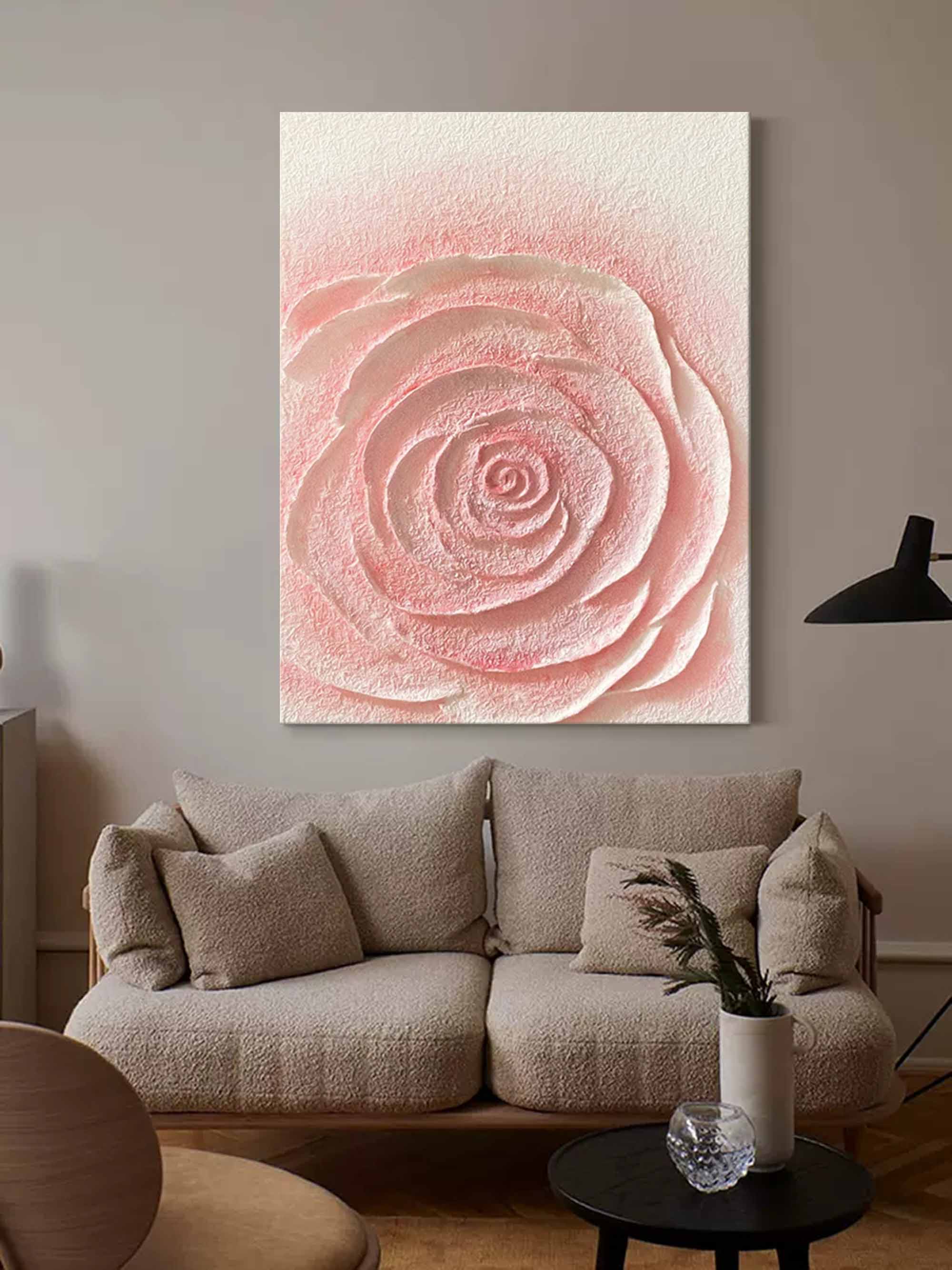 Textured Rose Floral Canvas Art