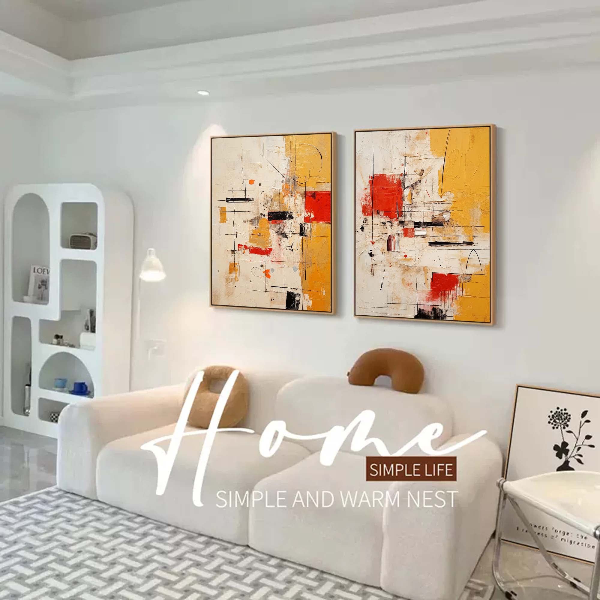 Geometric Abstract Art Duo Set