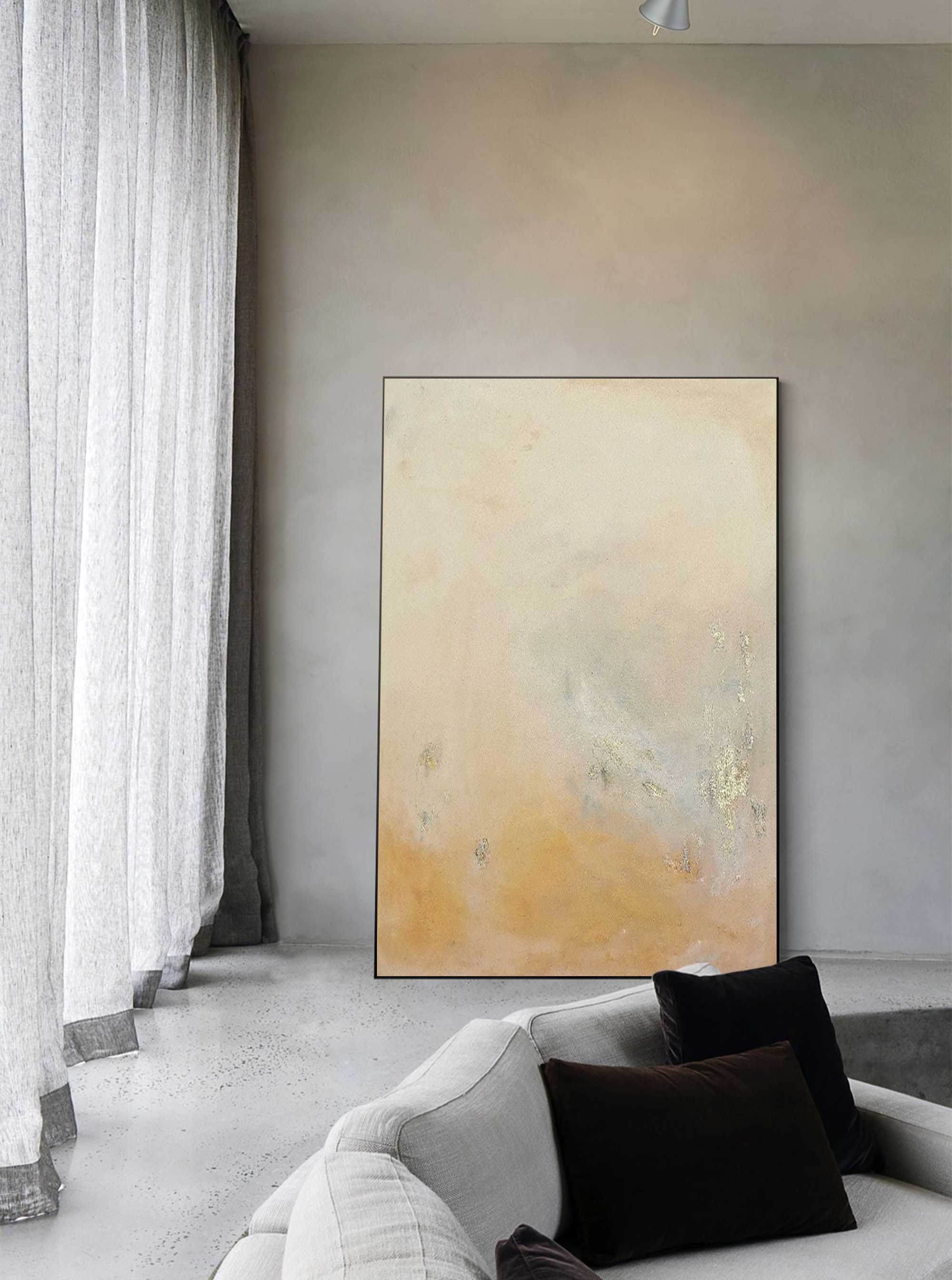 Soft Earth Tones Abstract Canvas