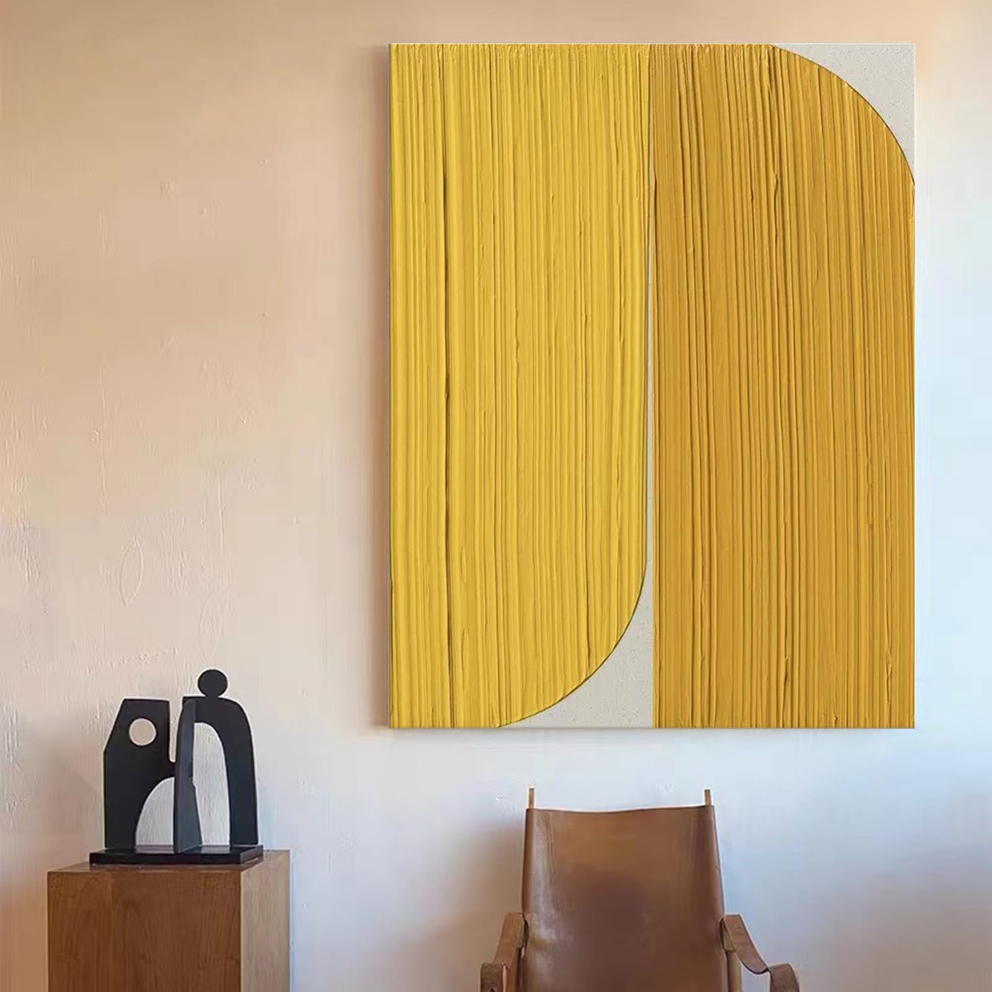 Golden Curved Minimalist Abstract