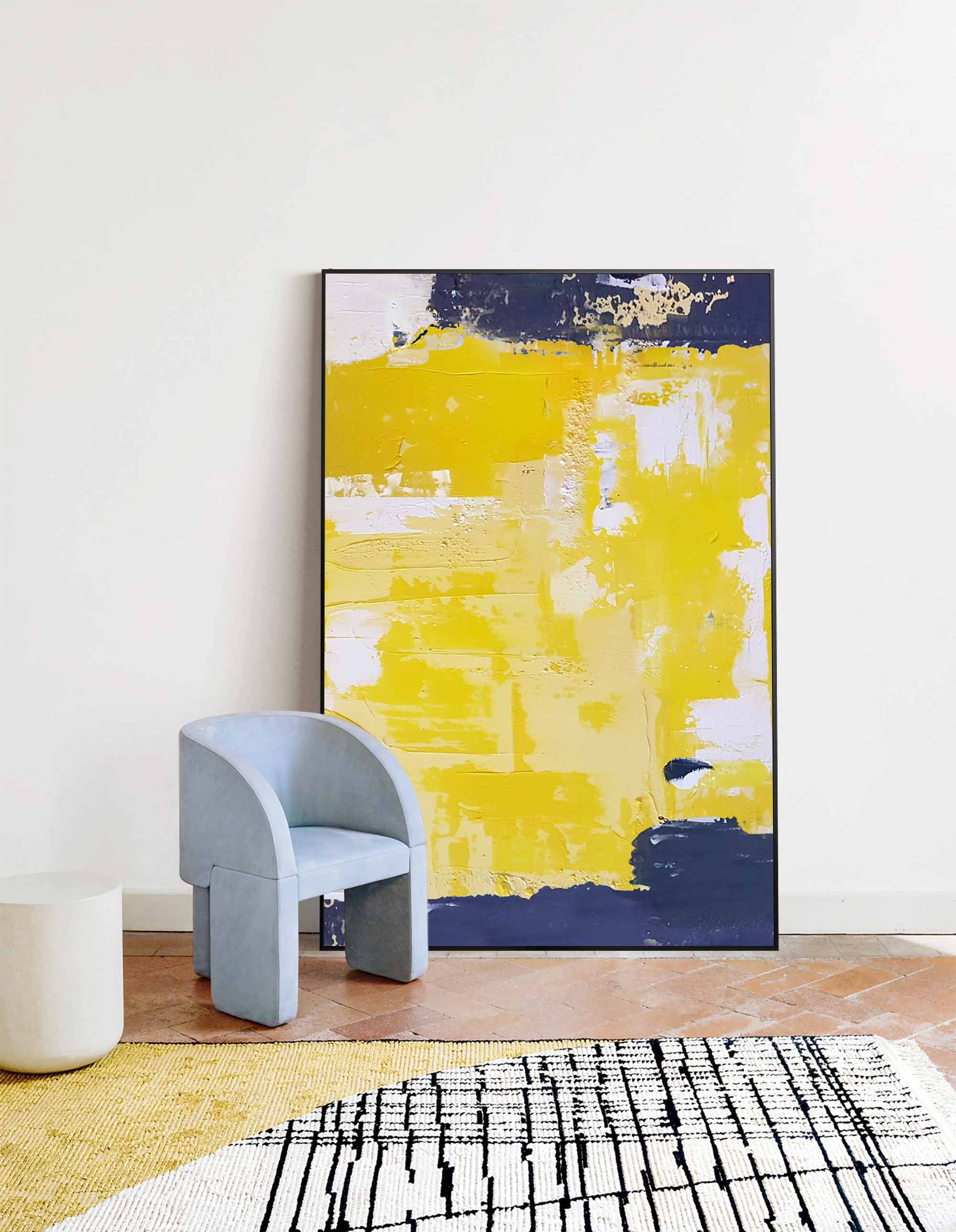 Sunlit Yellow Abstract Canvas Art