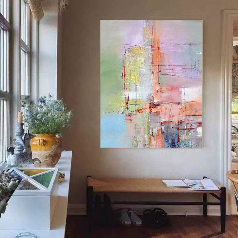 Pastel Abstract Textured Painting