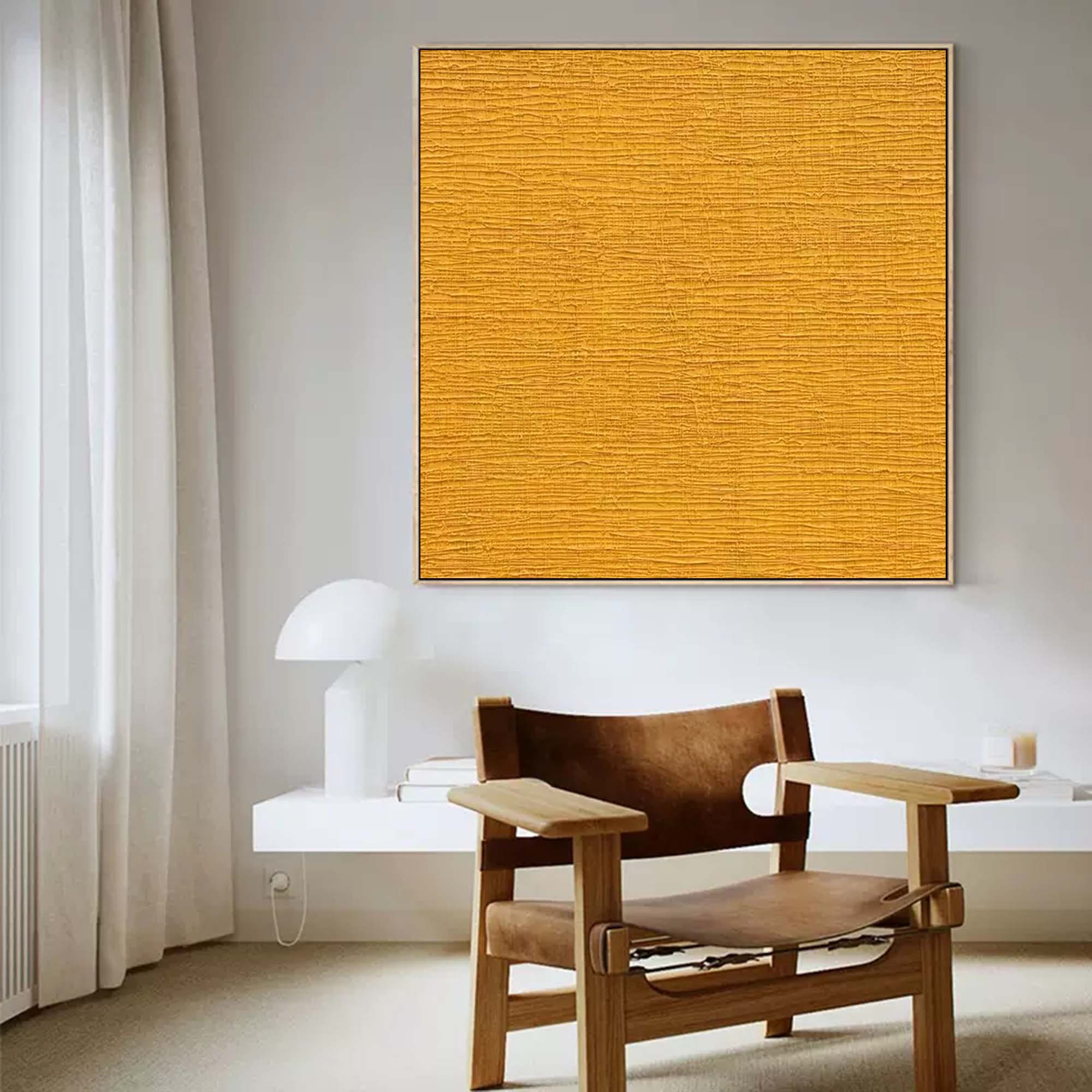 Textured Mustard Yellow Canvas Art