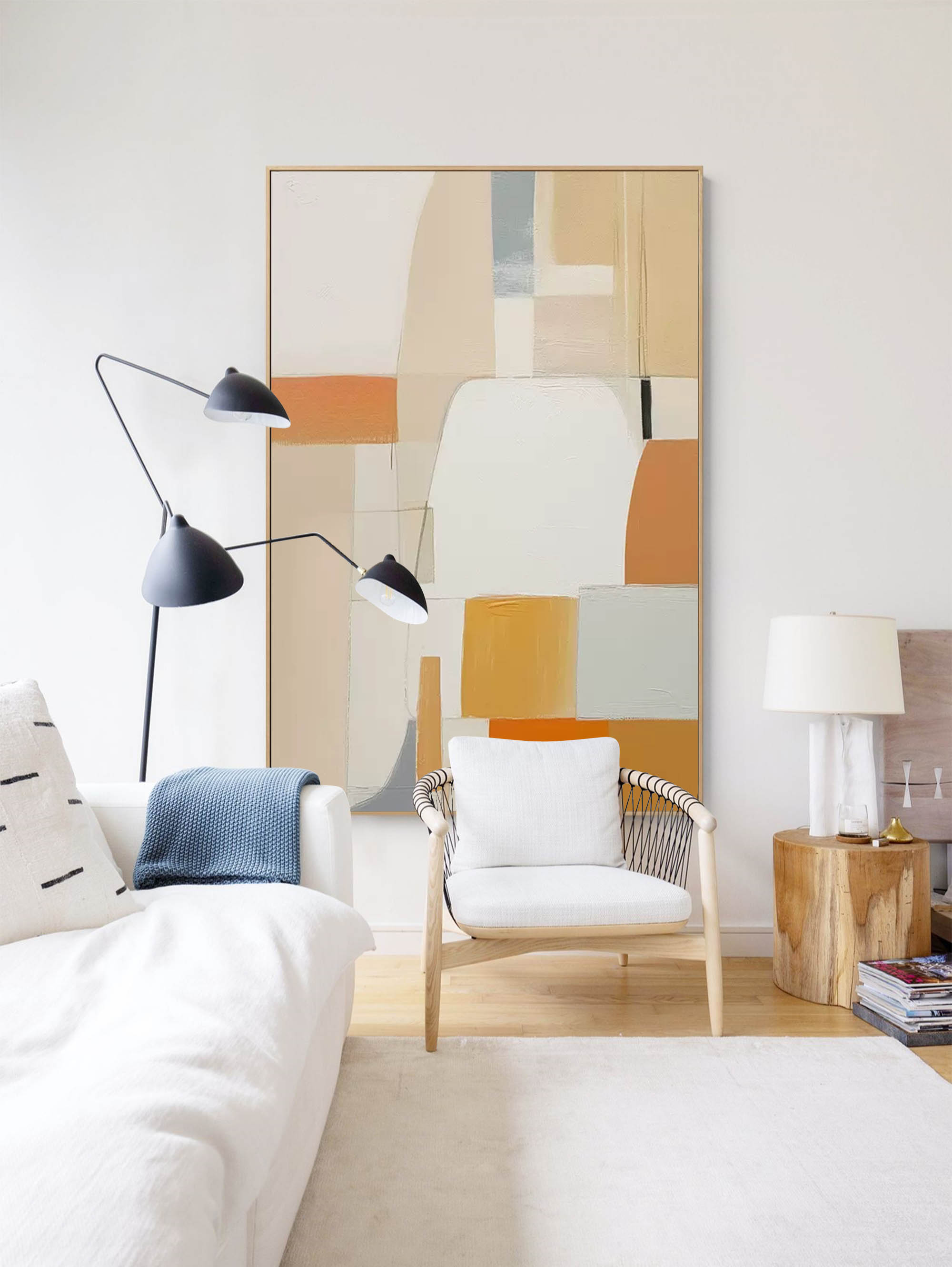 Modern Geometric Abstract in Warm Tones