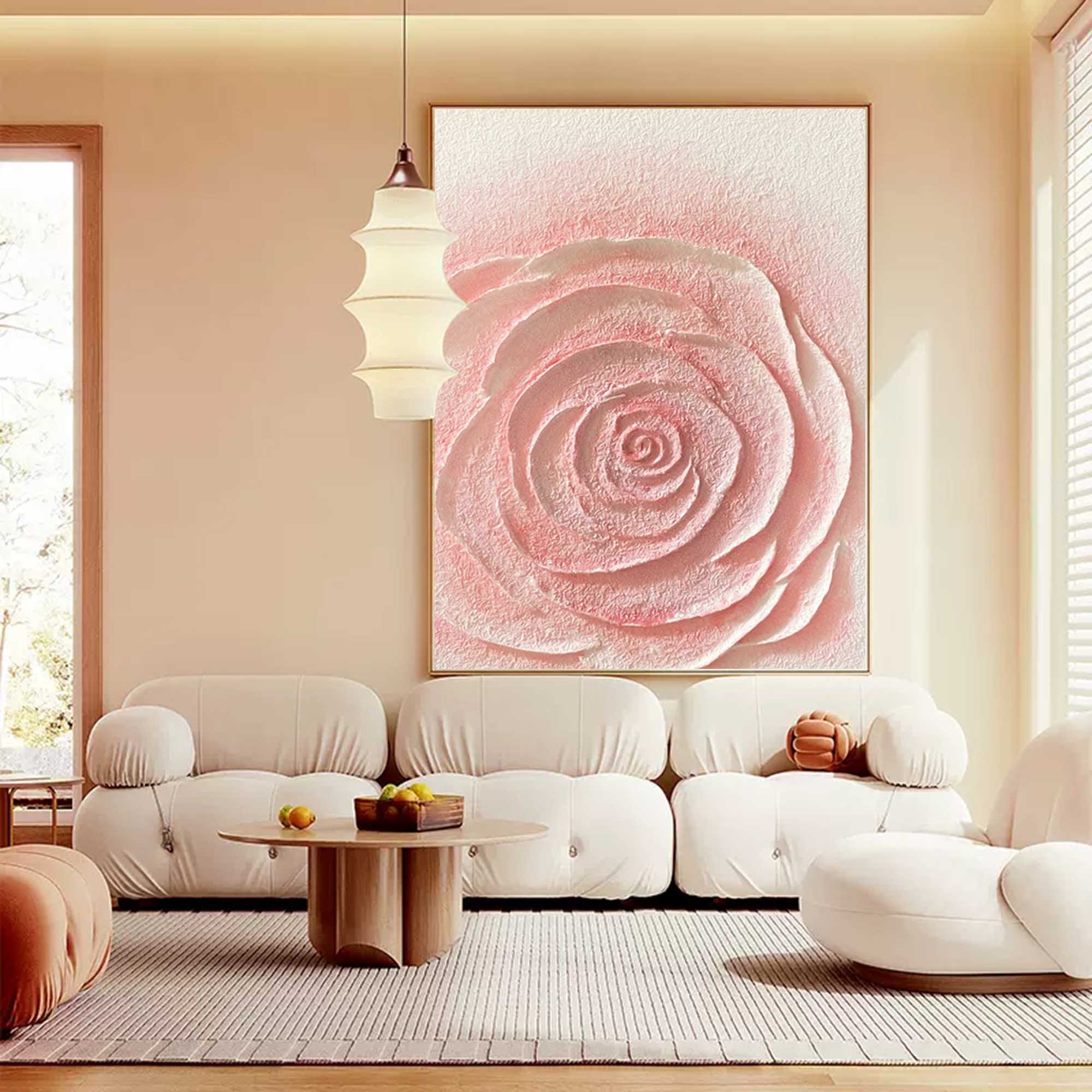Textured Rose Floral Canvas Art