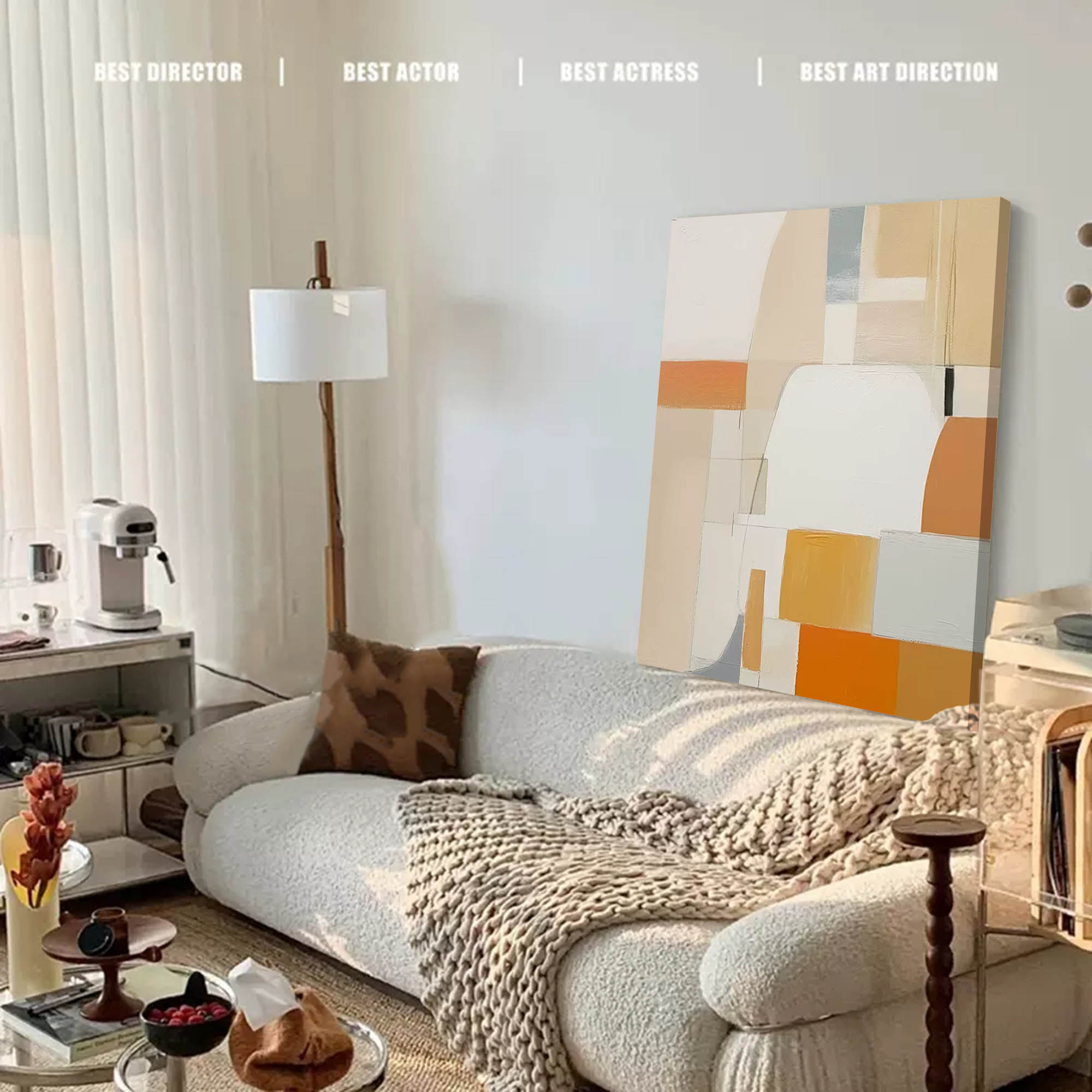 Modern Geometric Abstract in Warm Tones
