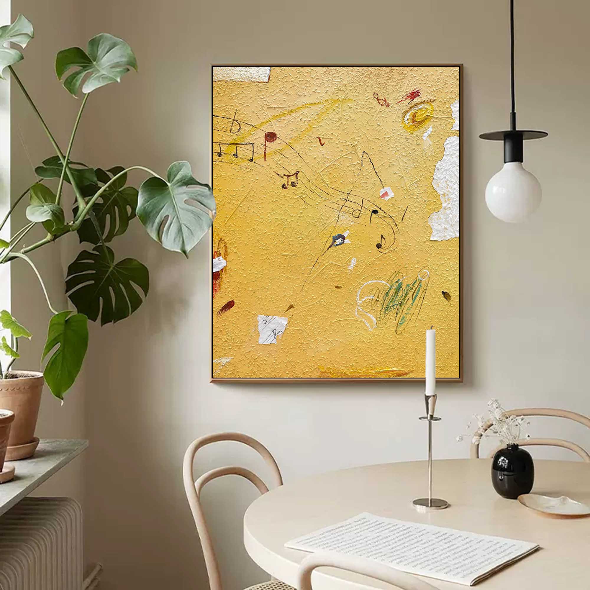 Musical Notes Abstract Textured Canvas Art