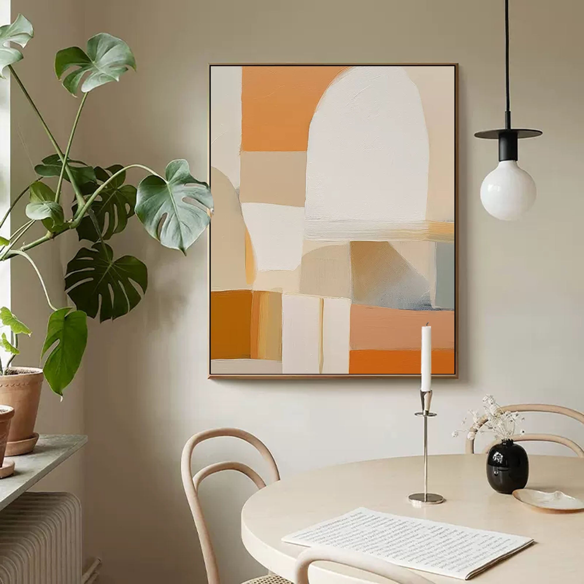 Soft Curves and Warm Hues Abstract Art