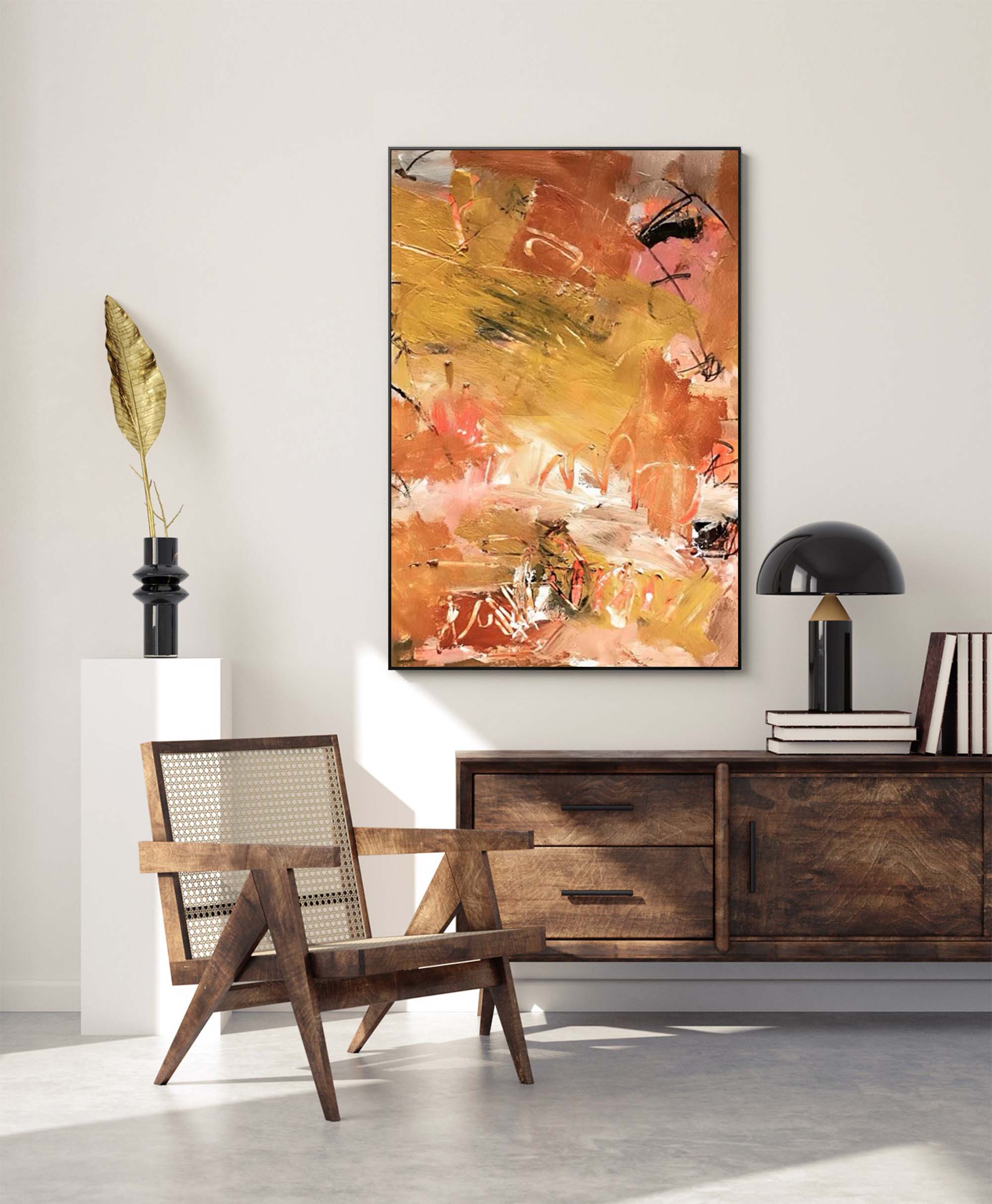 Earthy Abstract Textured Oil Art